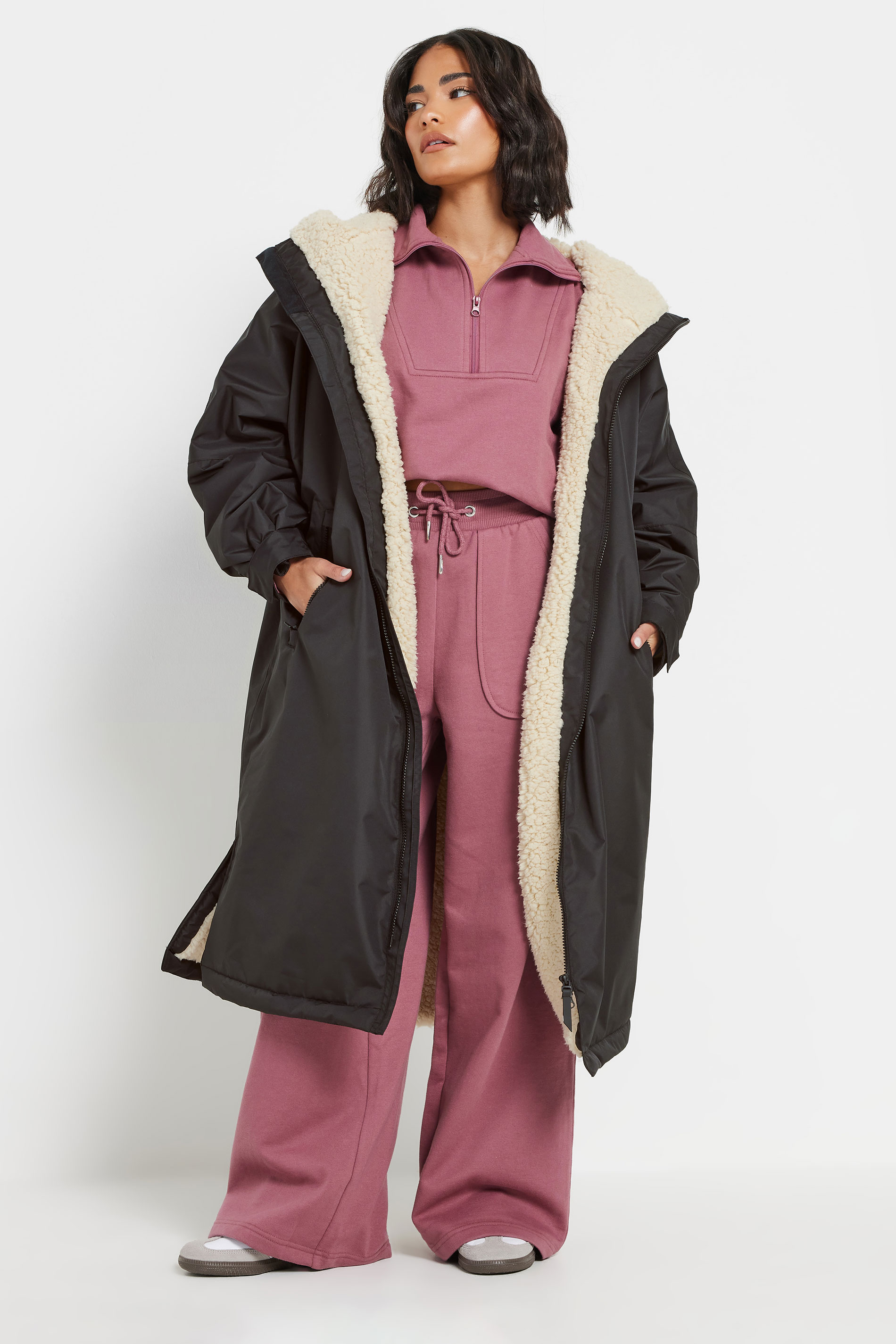 PixieGirl Petite Women's Black Waterproof Fleece Lined Robe | PixieGirl 3