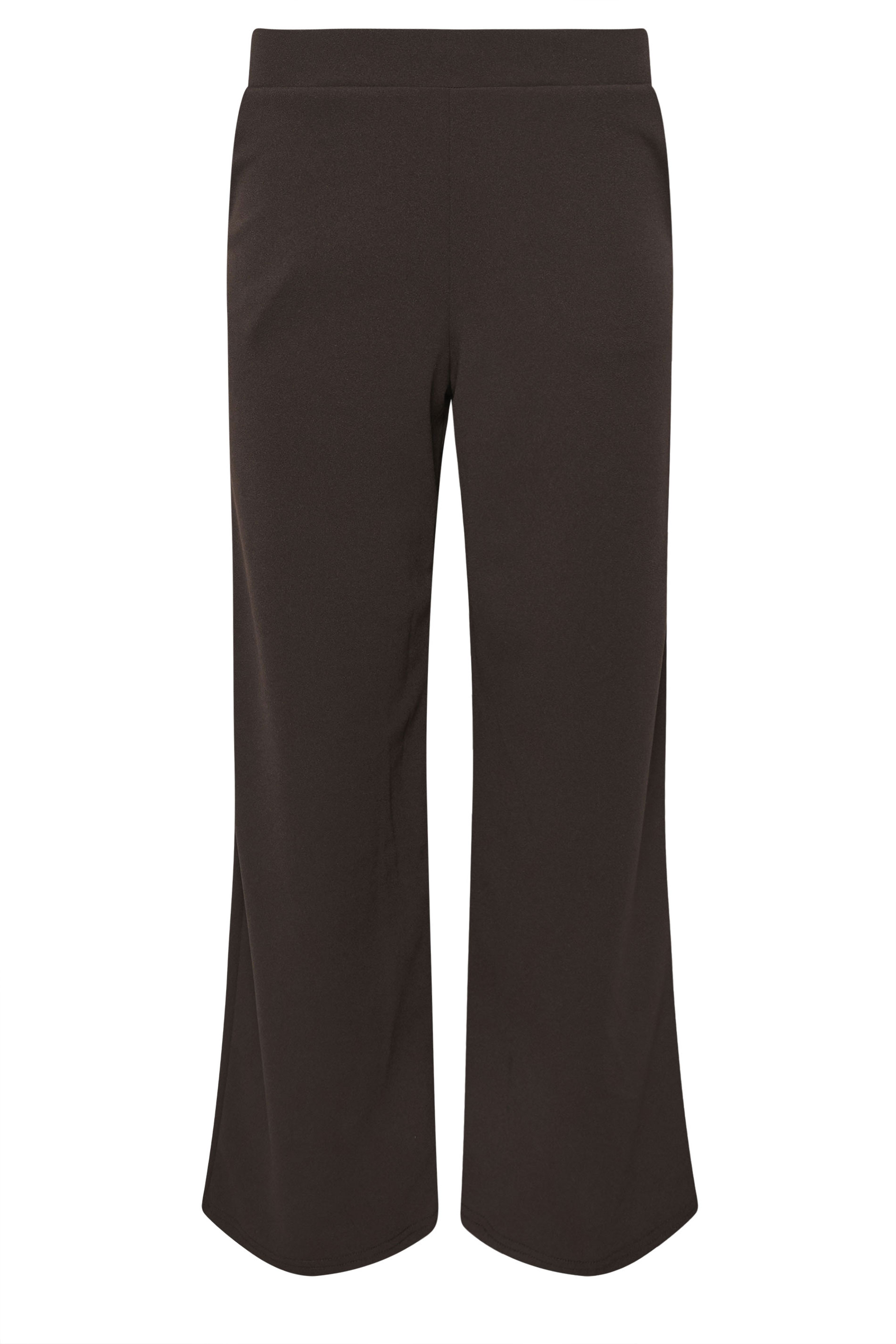 PixieGirl Petite Women's Chocolate Brown Scuba Wide Leg Trousers  5