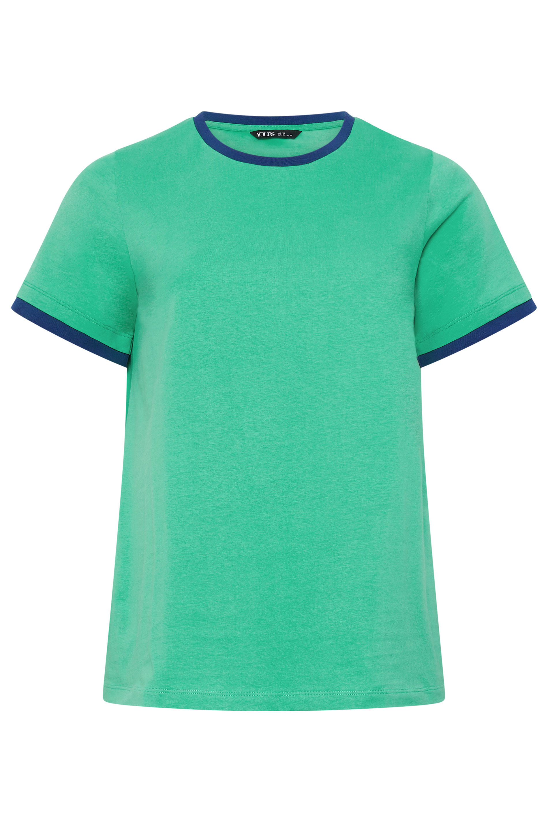 YOURS Plus Size Green Contrast Trim T-Shirt | Yours Clothing 5