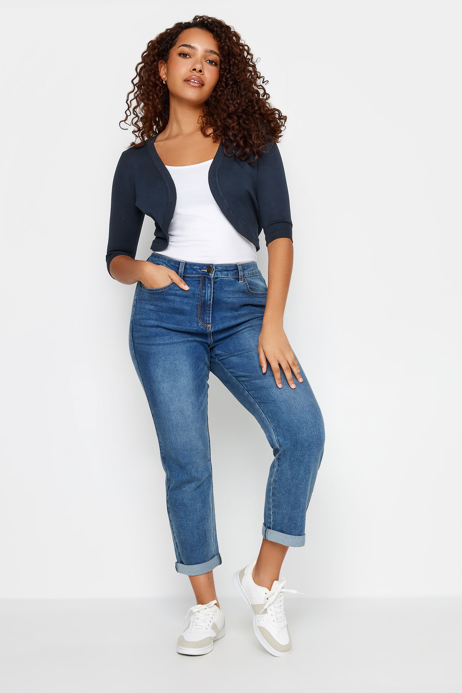M&Co Navy Blue Cropped Cardigan | M&Co