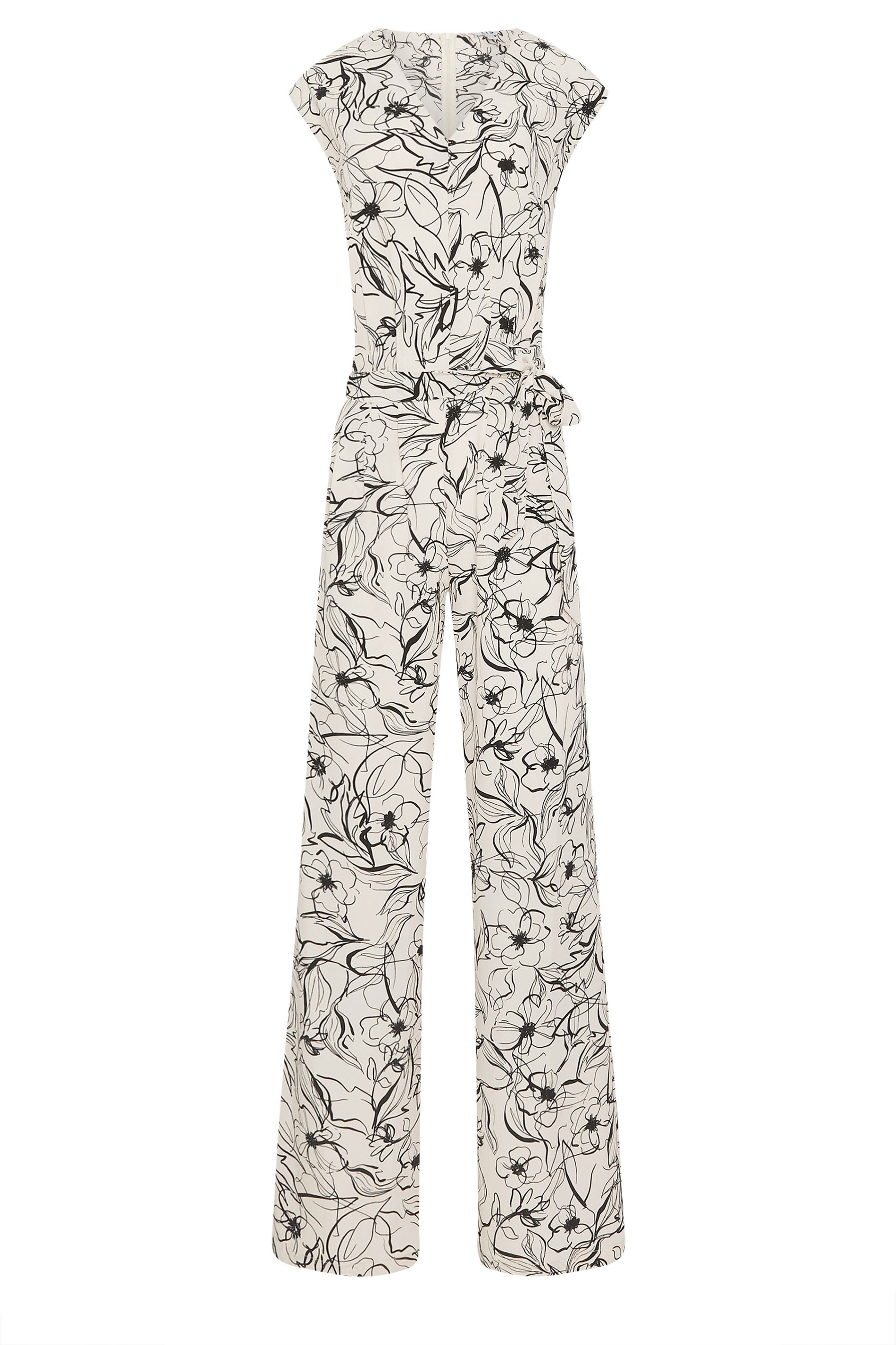 LTS Tall White Abstract Floral Print Jumpsuit | Long Tall Sally 6