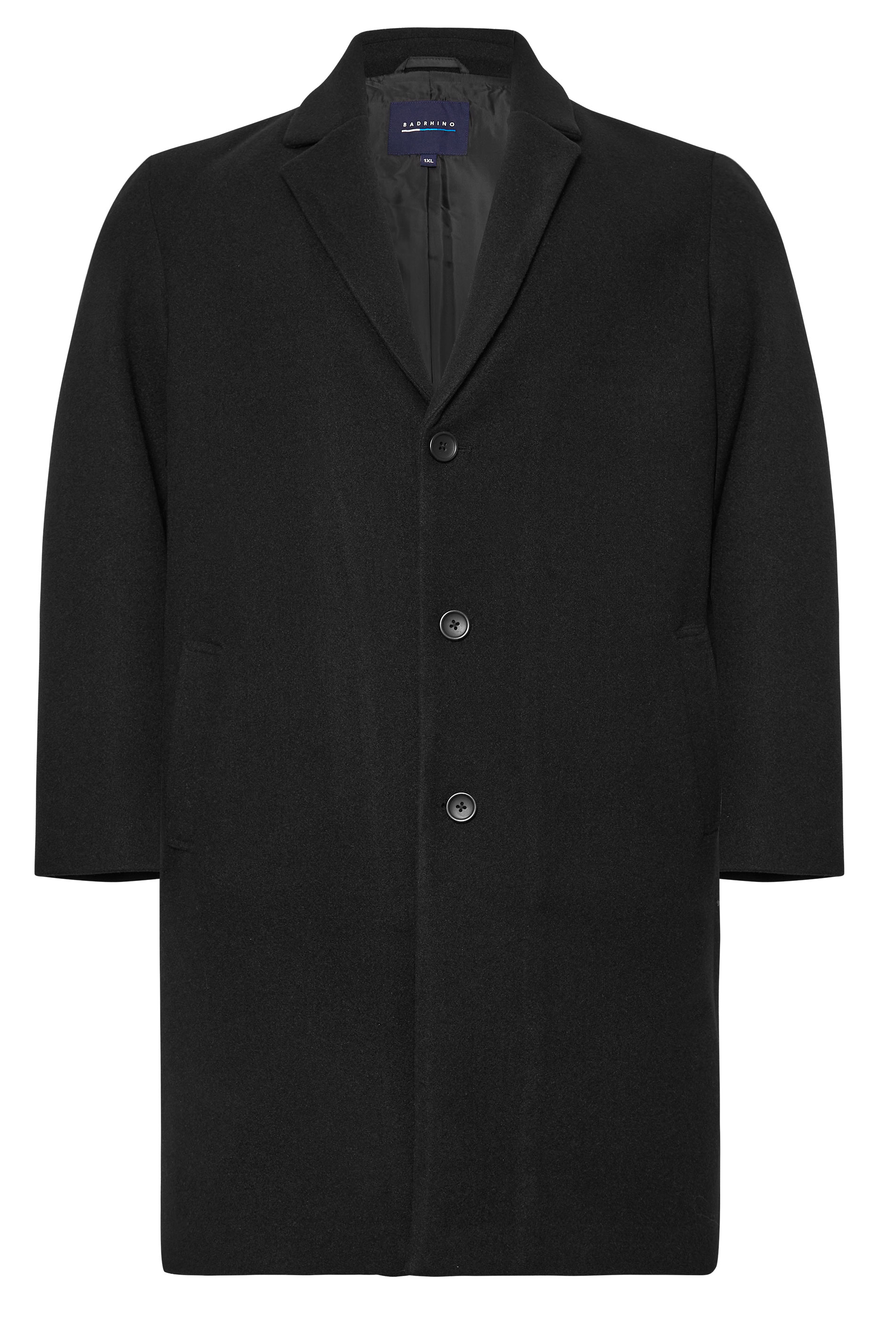 BadRhino Big & Tall Black Formal Overcoat | BadRhino 5
