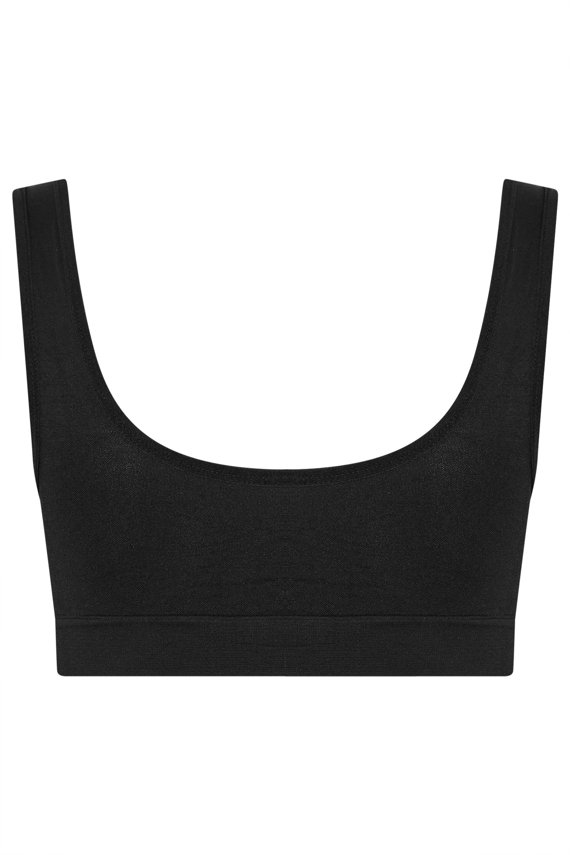 YOURSET 2 PACK Plus Size Black & White Lace Trim Seamless Bralette | Yours Clothing 11
