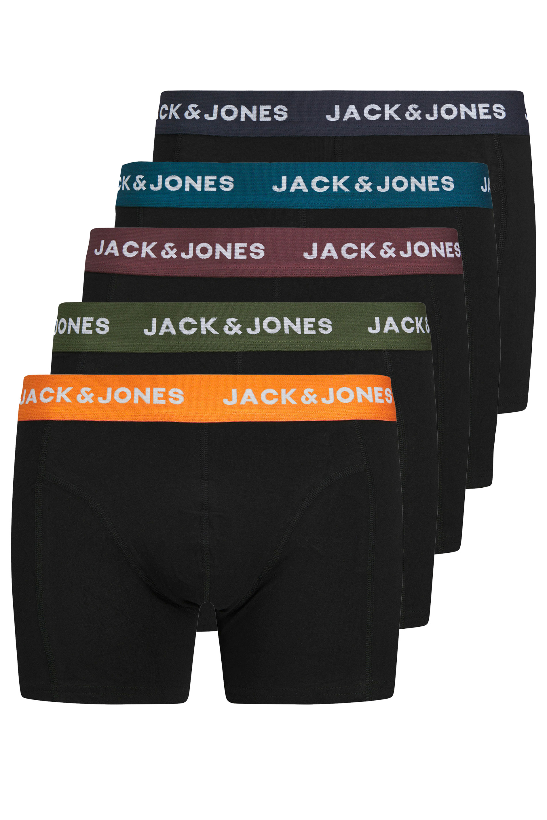JACK & JONES Big & Tall 5 PACK Black 'Oliver' Boxers | BadRhino 3