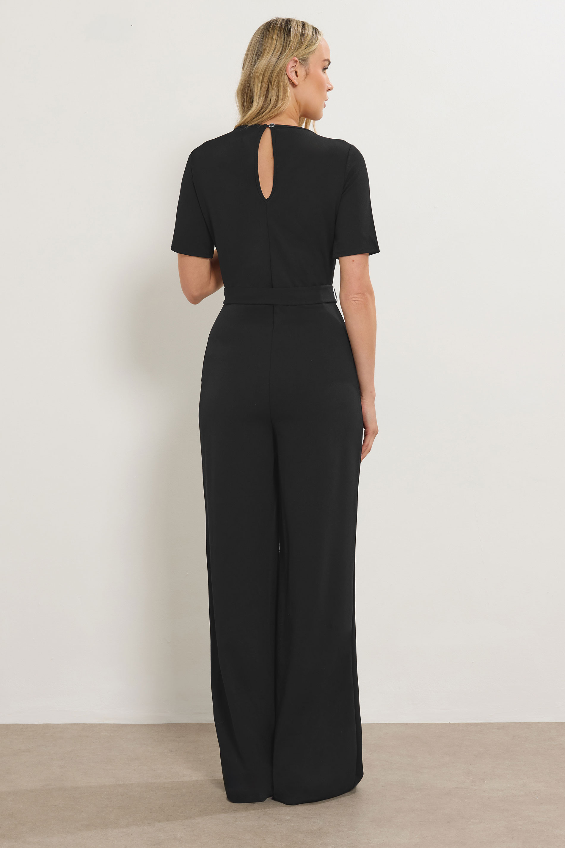 LTS Tall Black Belted Jumpsuit | Long Tall Sally  2
