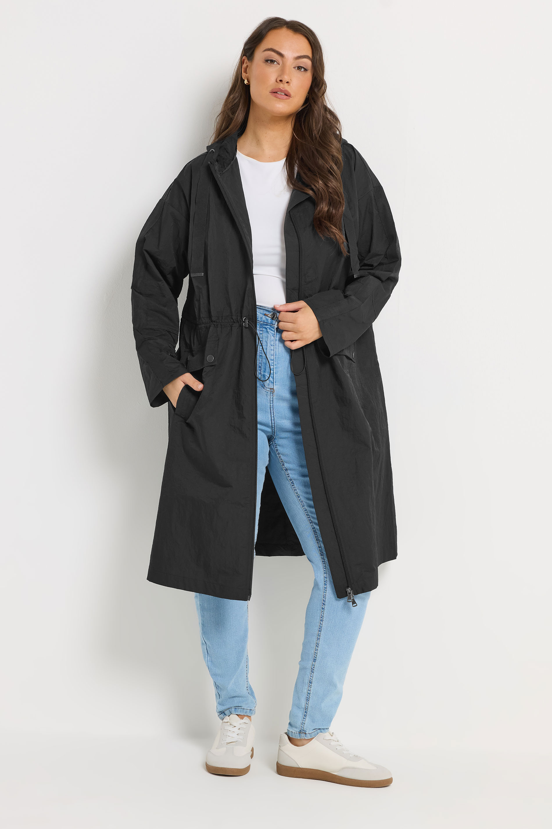 YOURS Plus Size Black Lightweight Longline Jacket | Yours Clothing 3