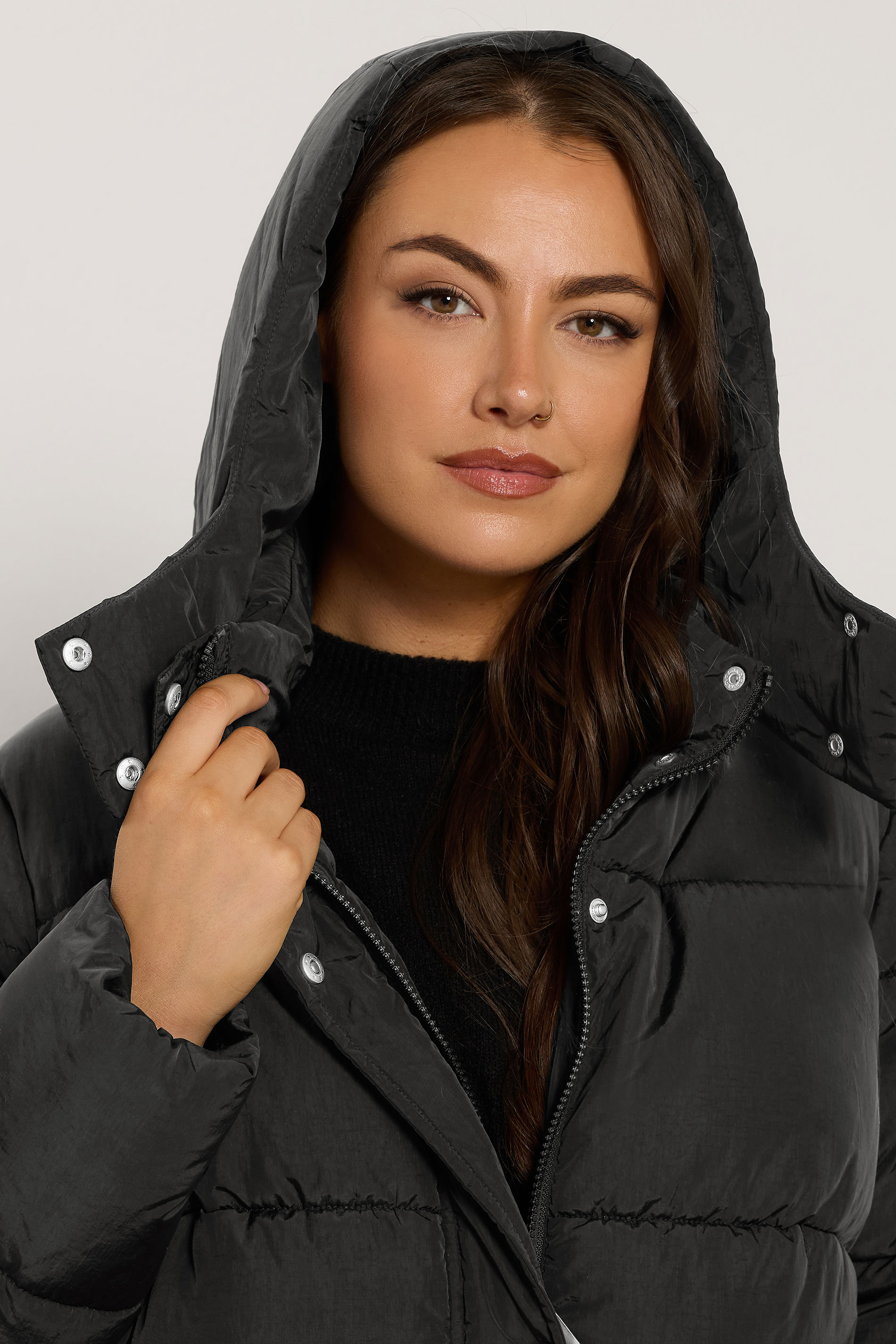 EVANS Curve Black Maxi Puffer Coat | Evans 6