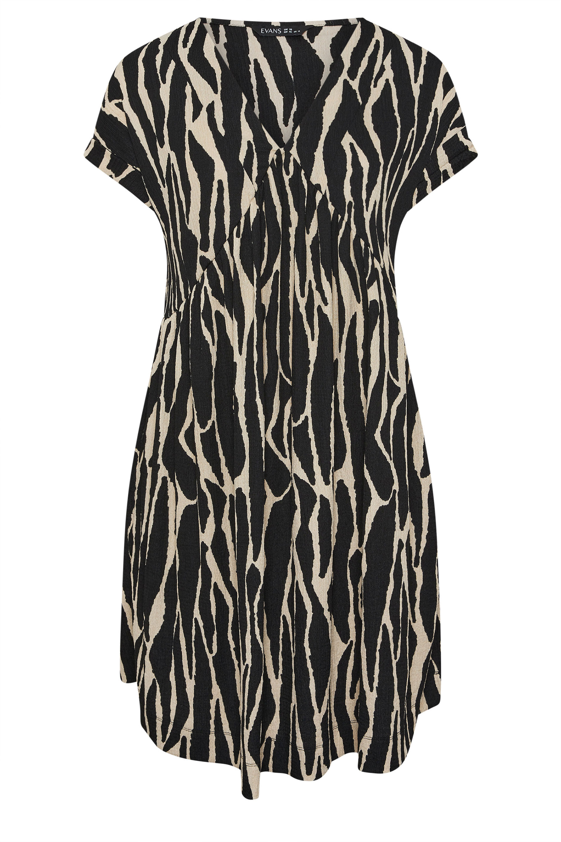 EVANS Plus Size Black Abstract Print Jersey Crepe Dress | Evans 5