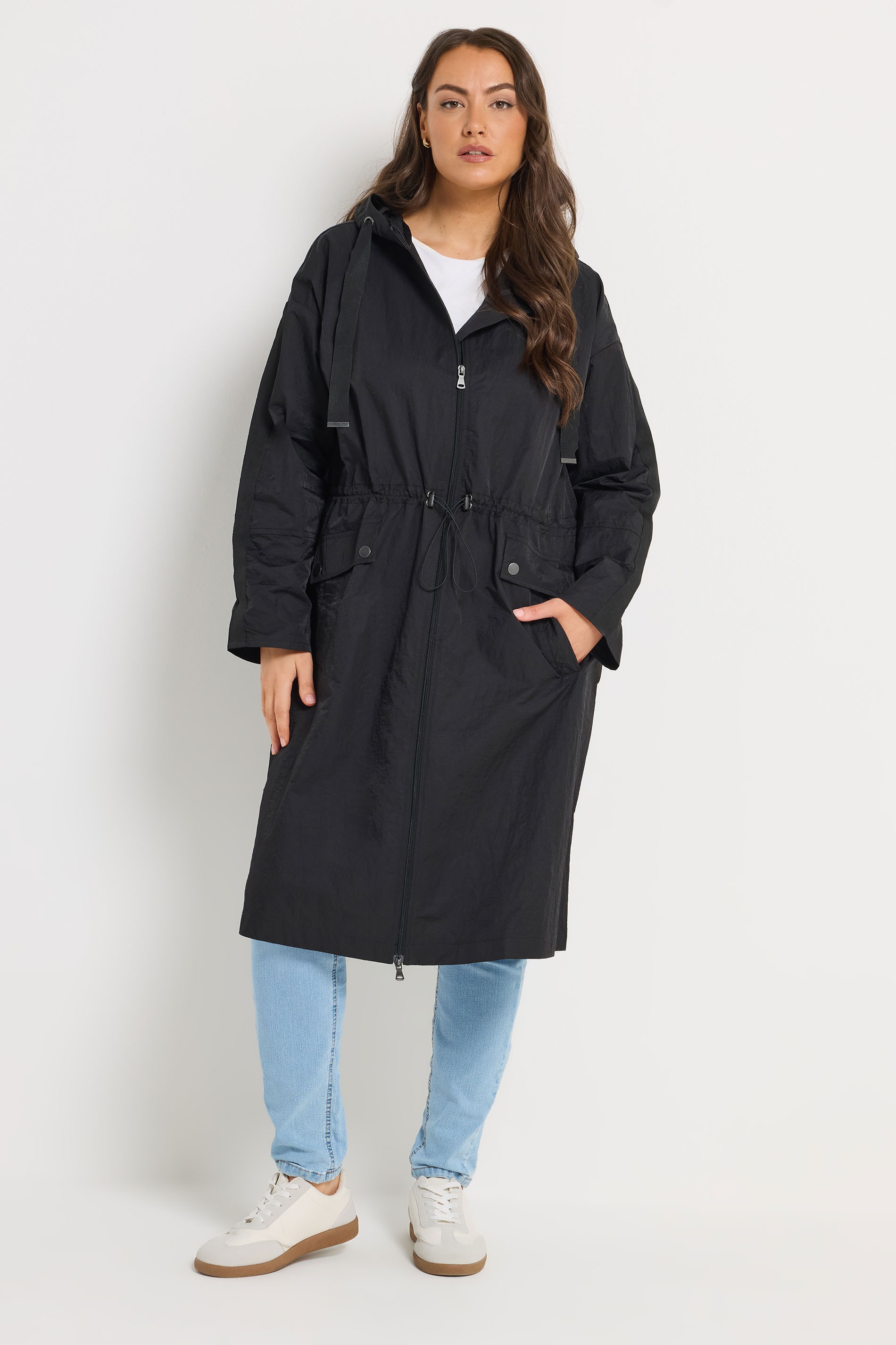 YOURS Plus Size Black Lightweight Longline Jacket | Yours Clothing 1