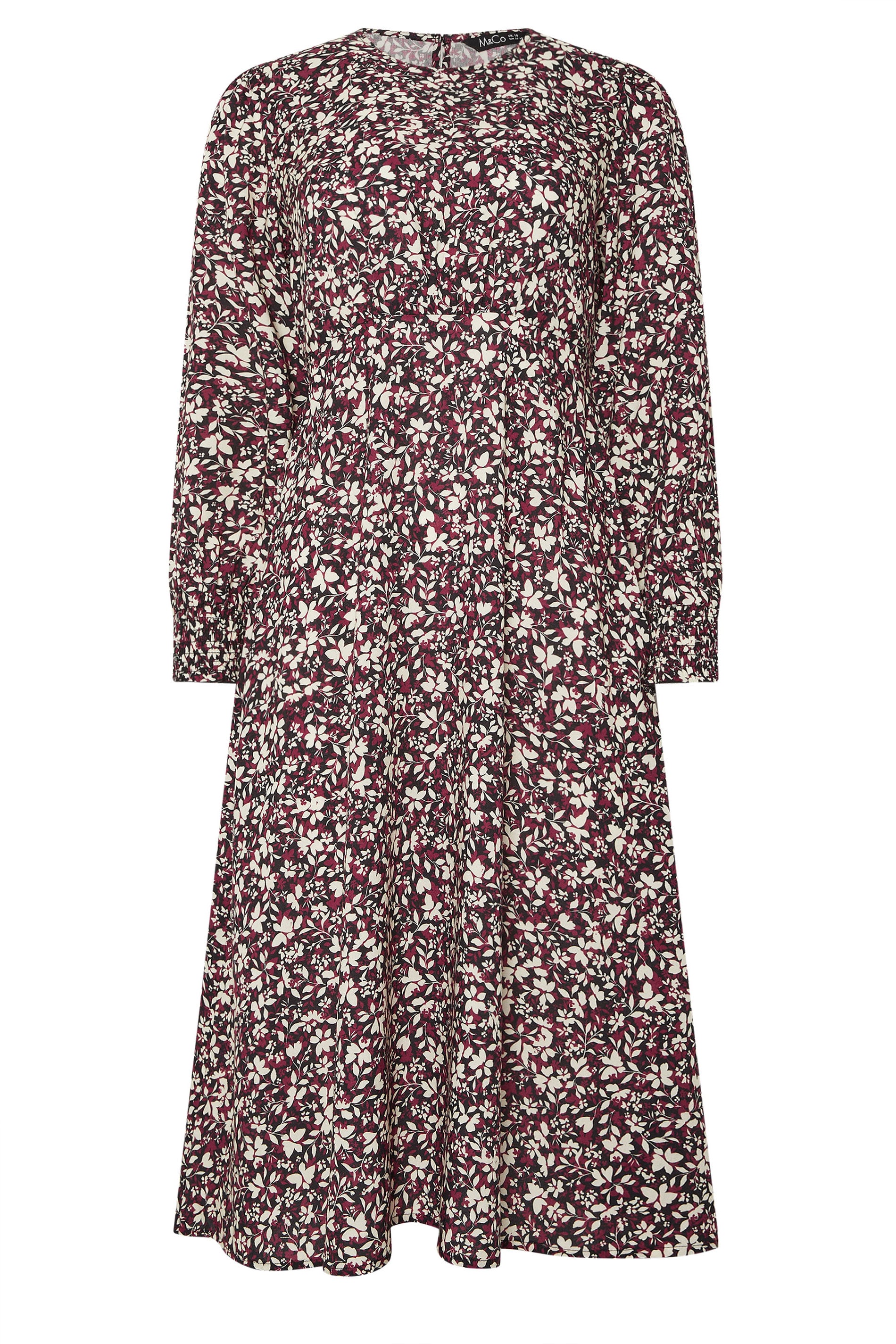 M&Co Red Ditsy Floral Print Midi Dress | M&Co 7