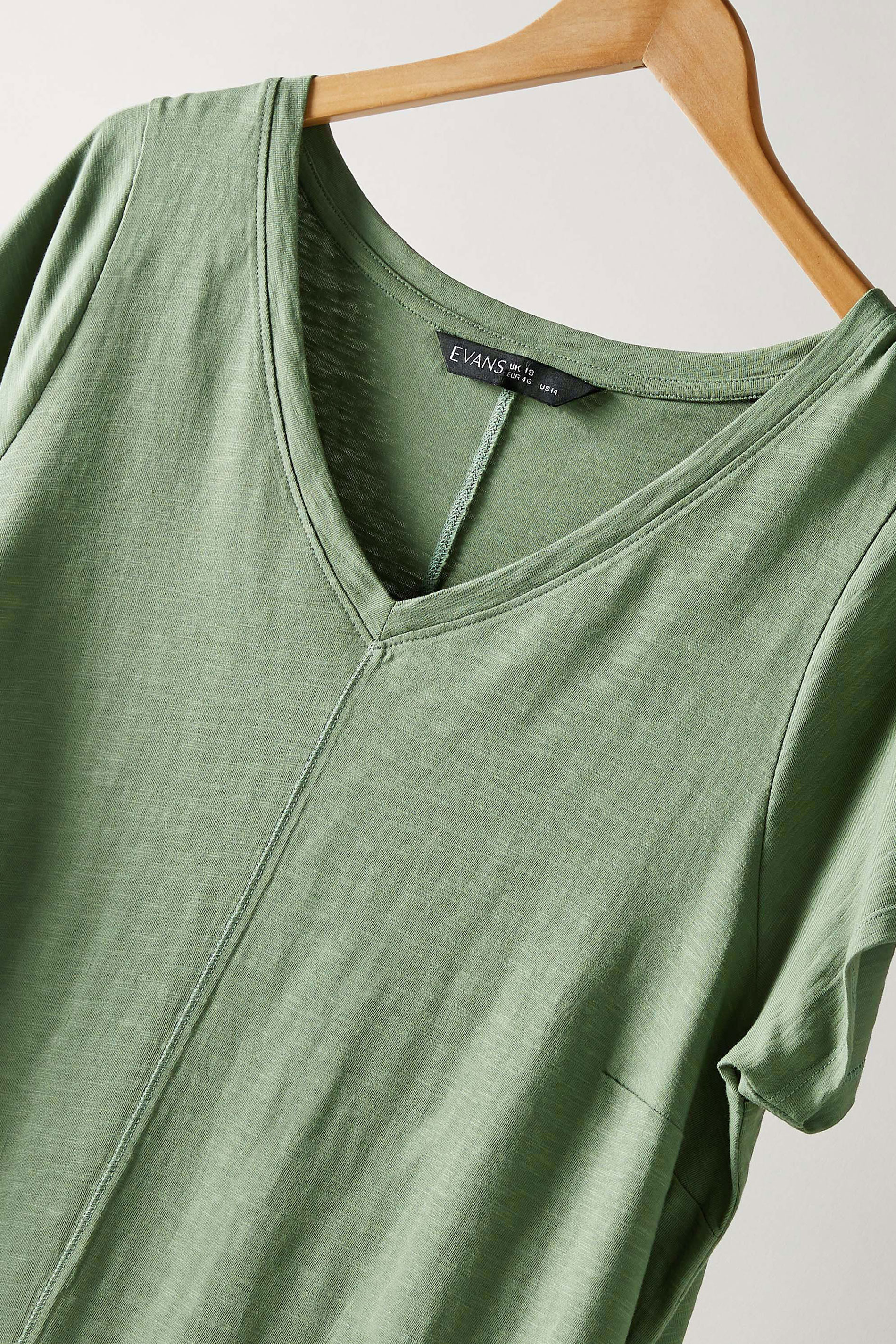 EVANS Plus Size Avocado Green Premium Cotton Dress | Evans 6
