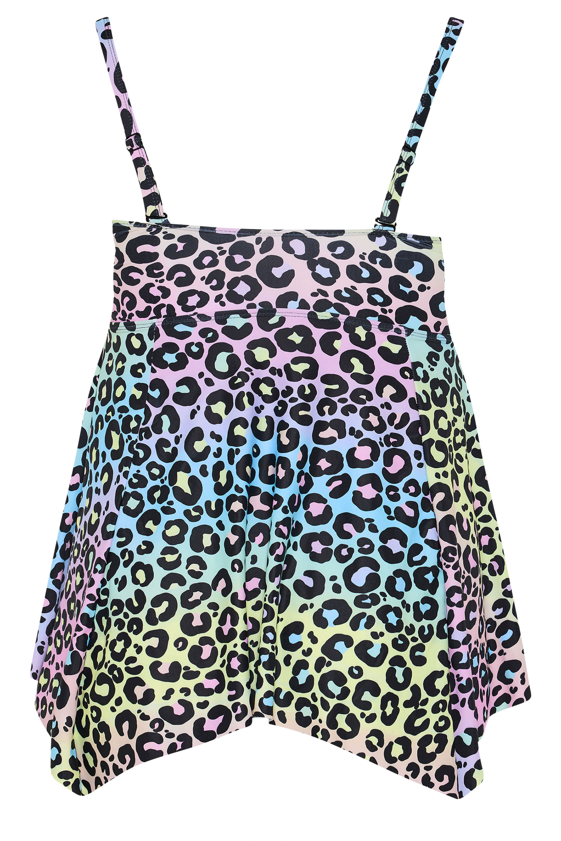 YOURS Plus Size Pink Leopard Print Bandeau Tankini Top | Yours Clothing 9