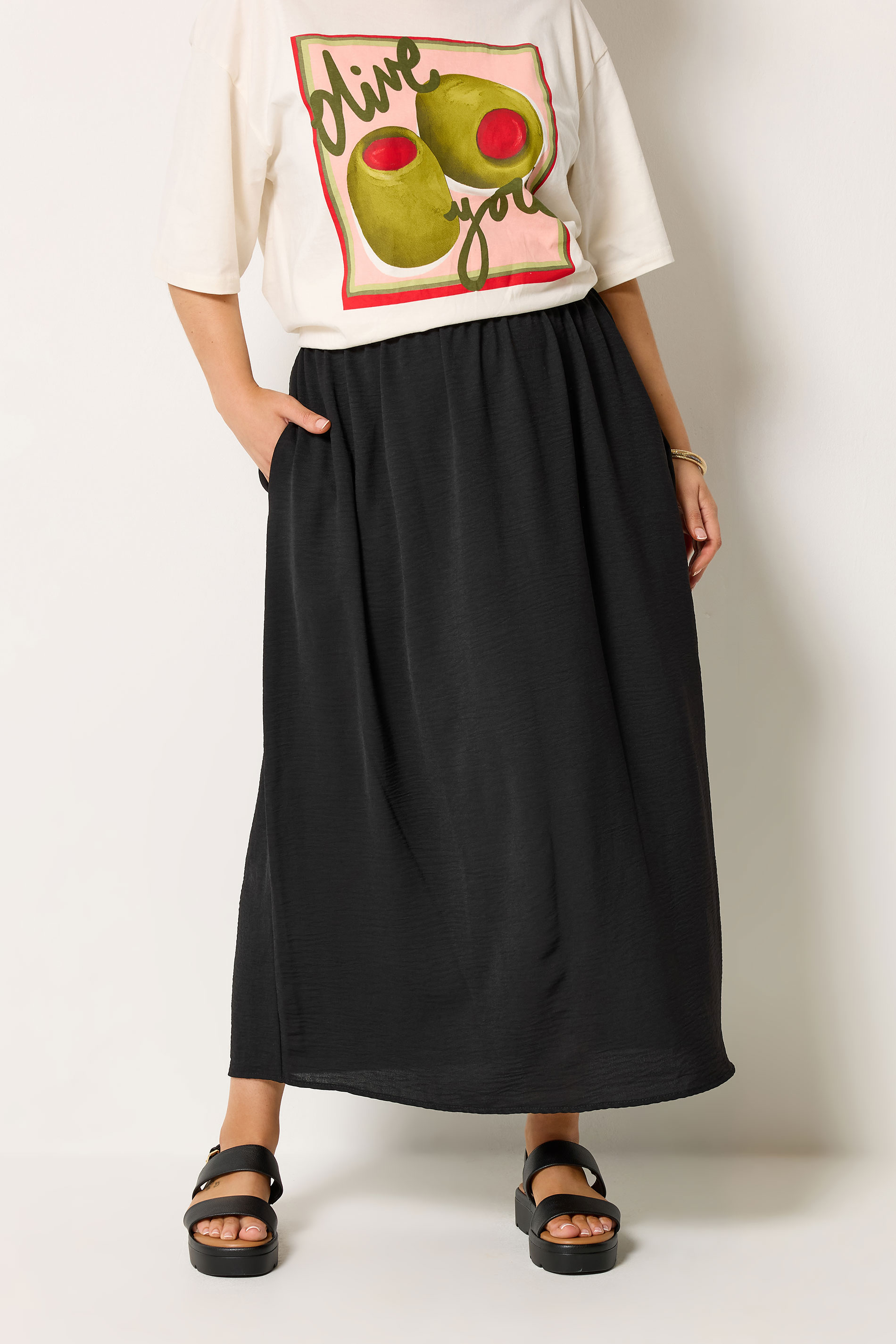 YOURS Plus Size Black Midi Skirt | Yours Clothing 3