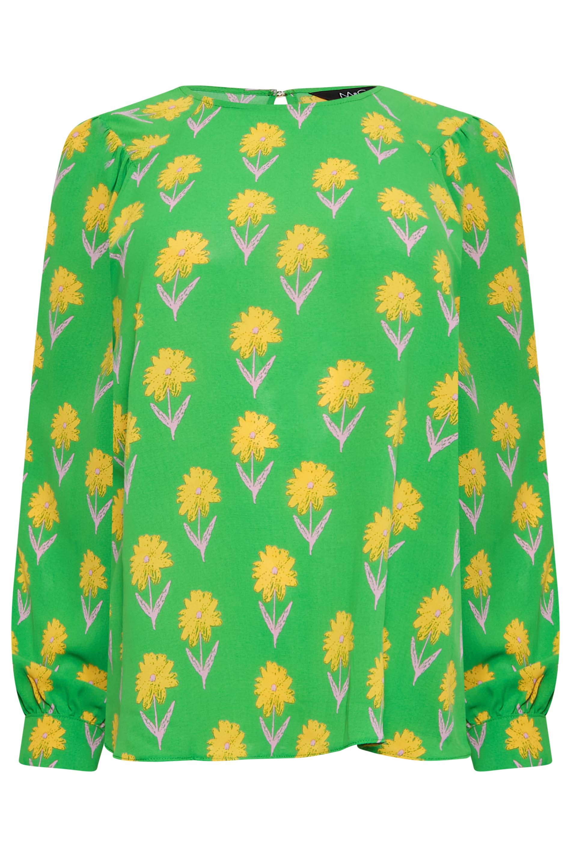 M&Co Green Floral Print Long Sleeve Blouse | M&Co 6