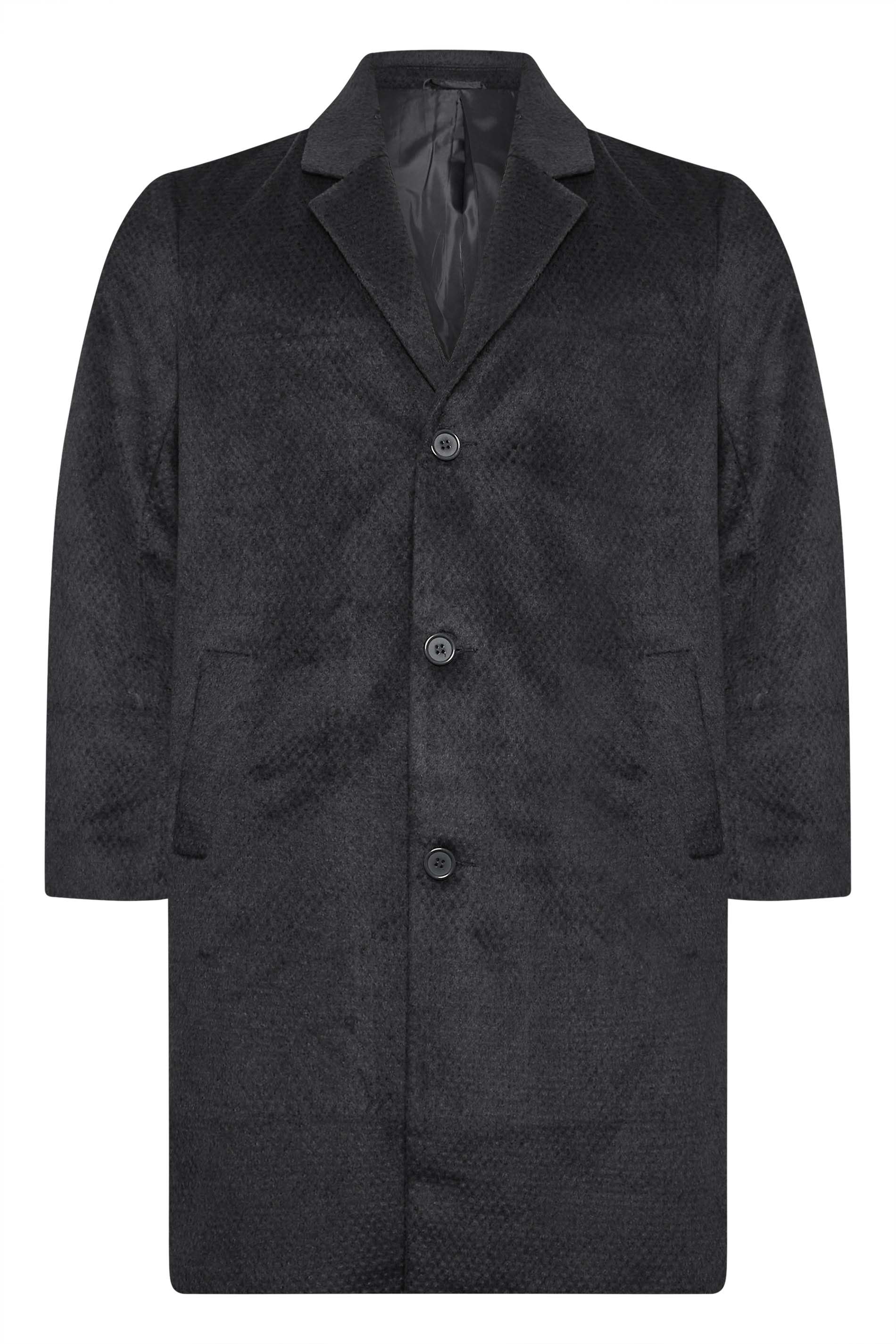 BadRhino Big & Tall Black Single Breasted Coat | BadRhino 2