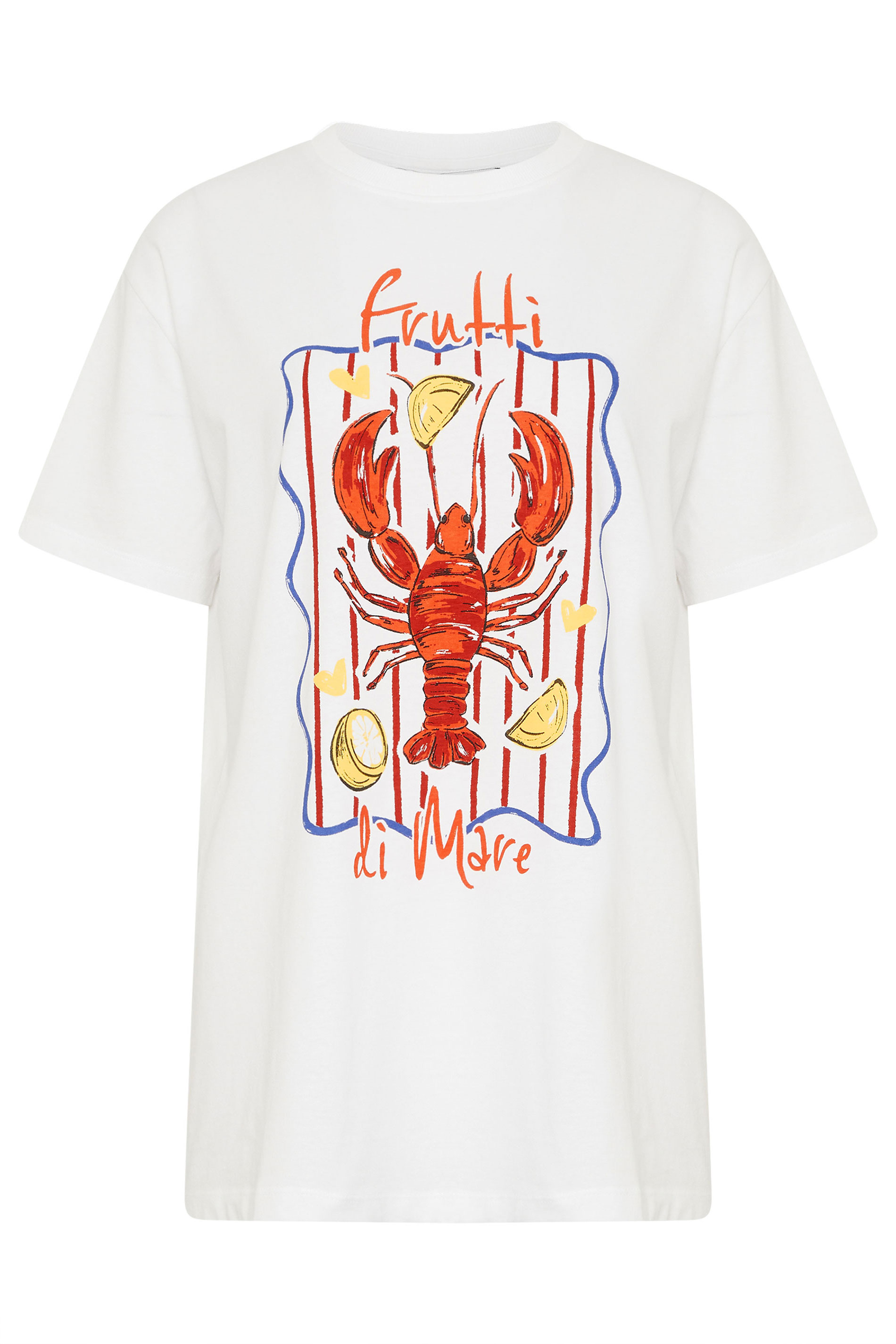LTS Tall Women's White Lobster Graphic Oversized T-Shirt | Long Tall Sally 6