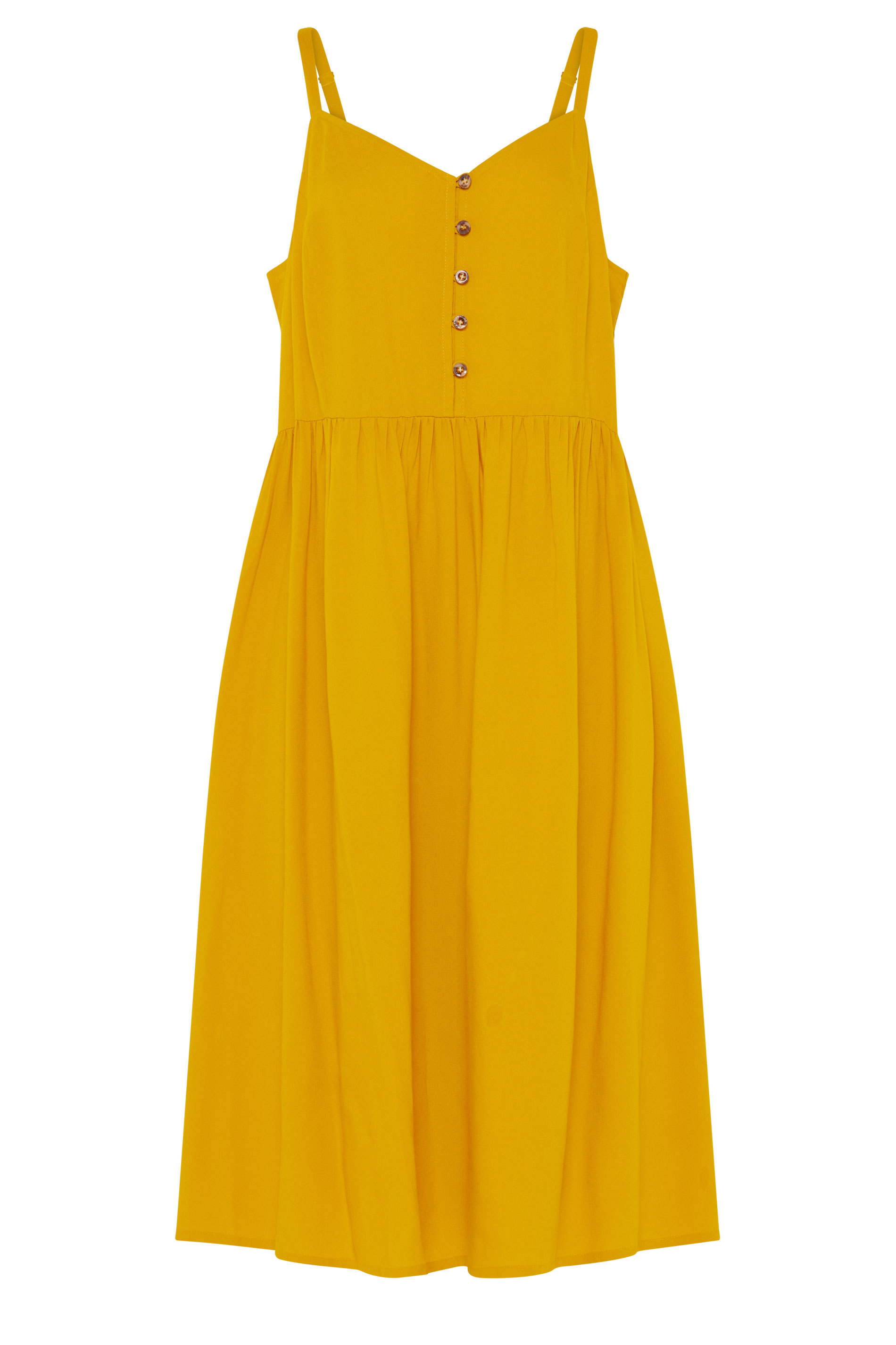 YOURS Plus Size Yellow Strappy Midi Sundress | Yours Clothing 6