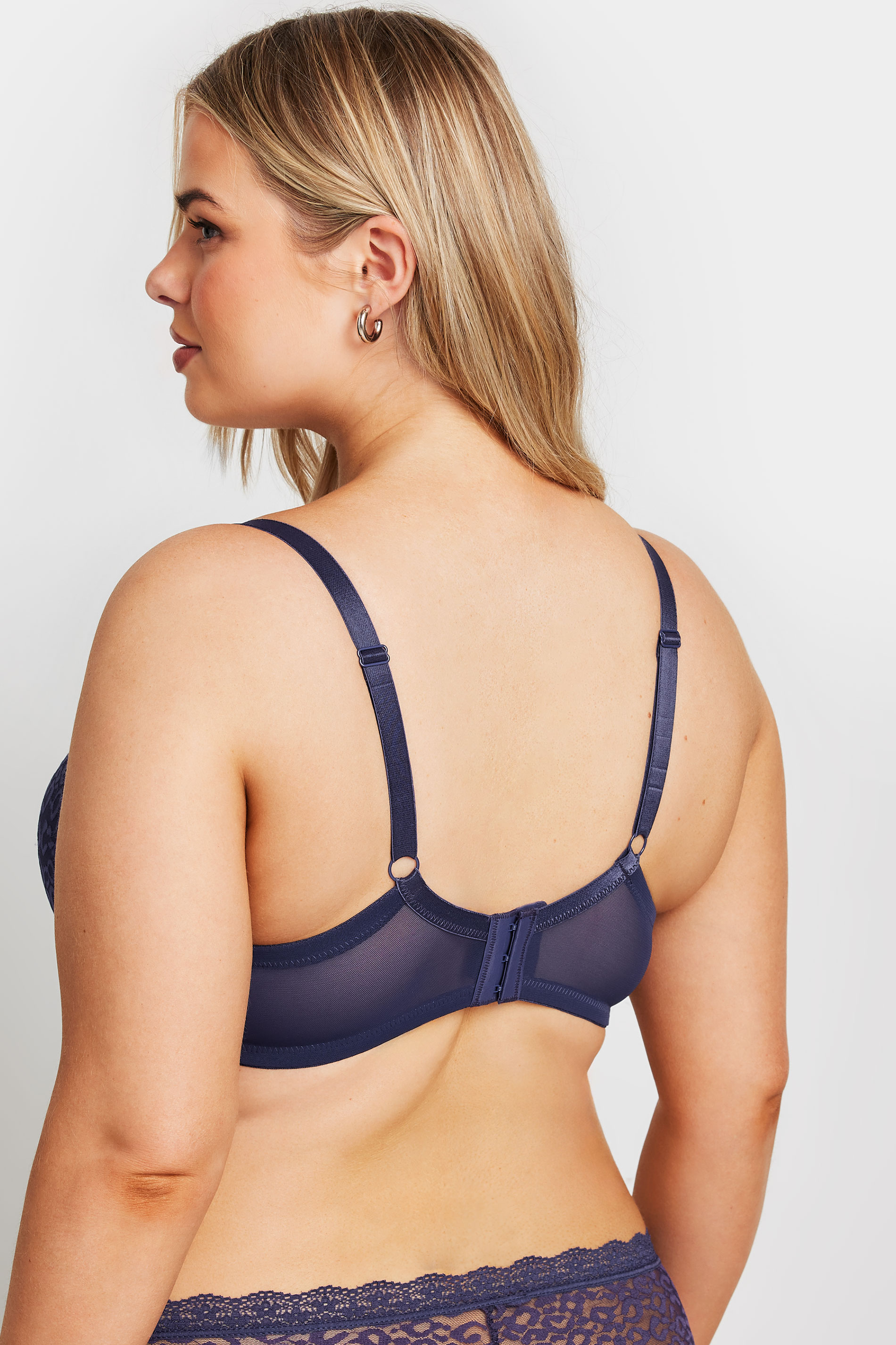 YOURSET 2 PACK Plus Size Blue & White Lace Trim Padded Bras | Yours Clothing 6