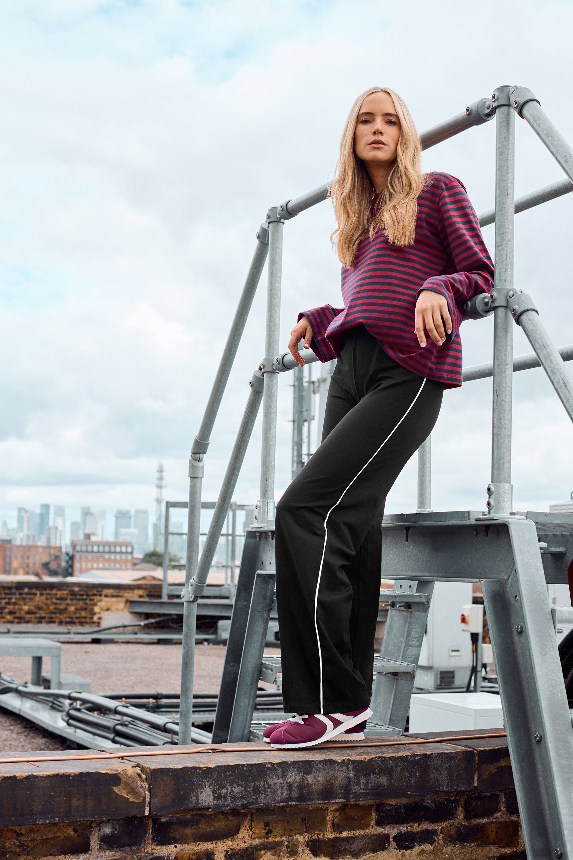 LTS Tall Black Striped Wide Leg Leggings | Long Tall Sally 3