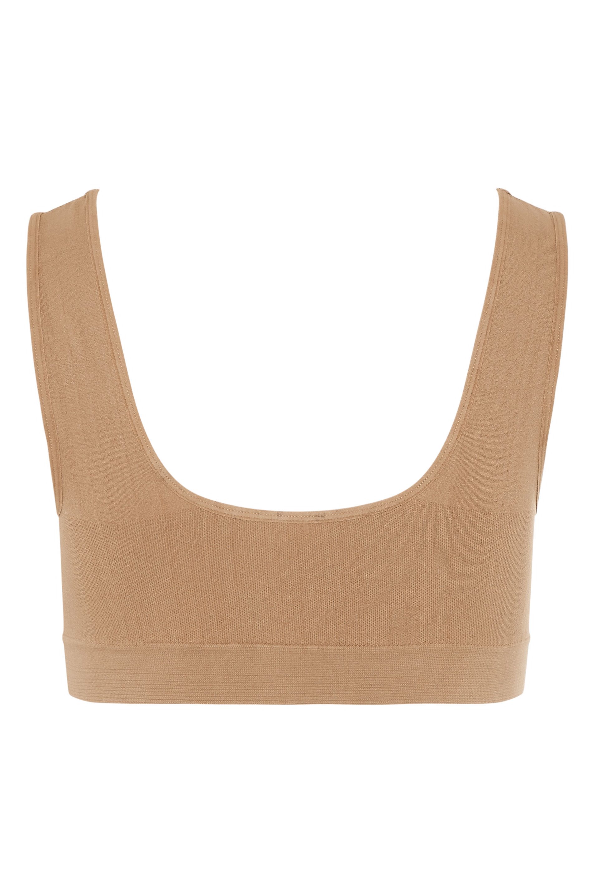 Plus Size Light Brown Seamless Padded Non-Wired Bralette | Yours Clothing 5
