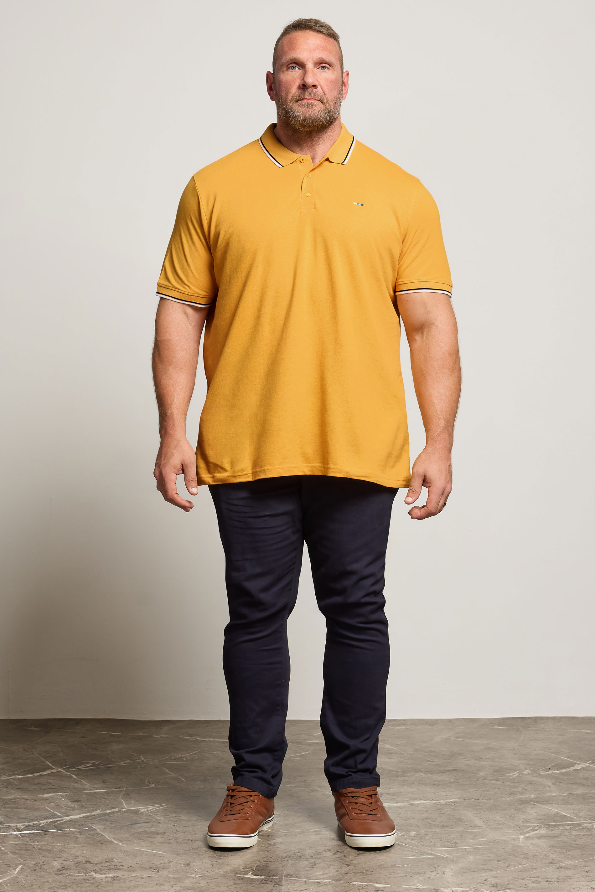 BadRhino Big & Tall Yellow Tipped Polo Shirt | BadRhino 1