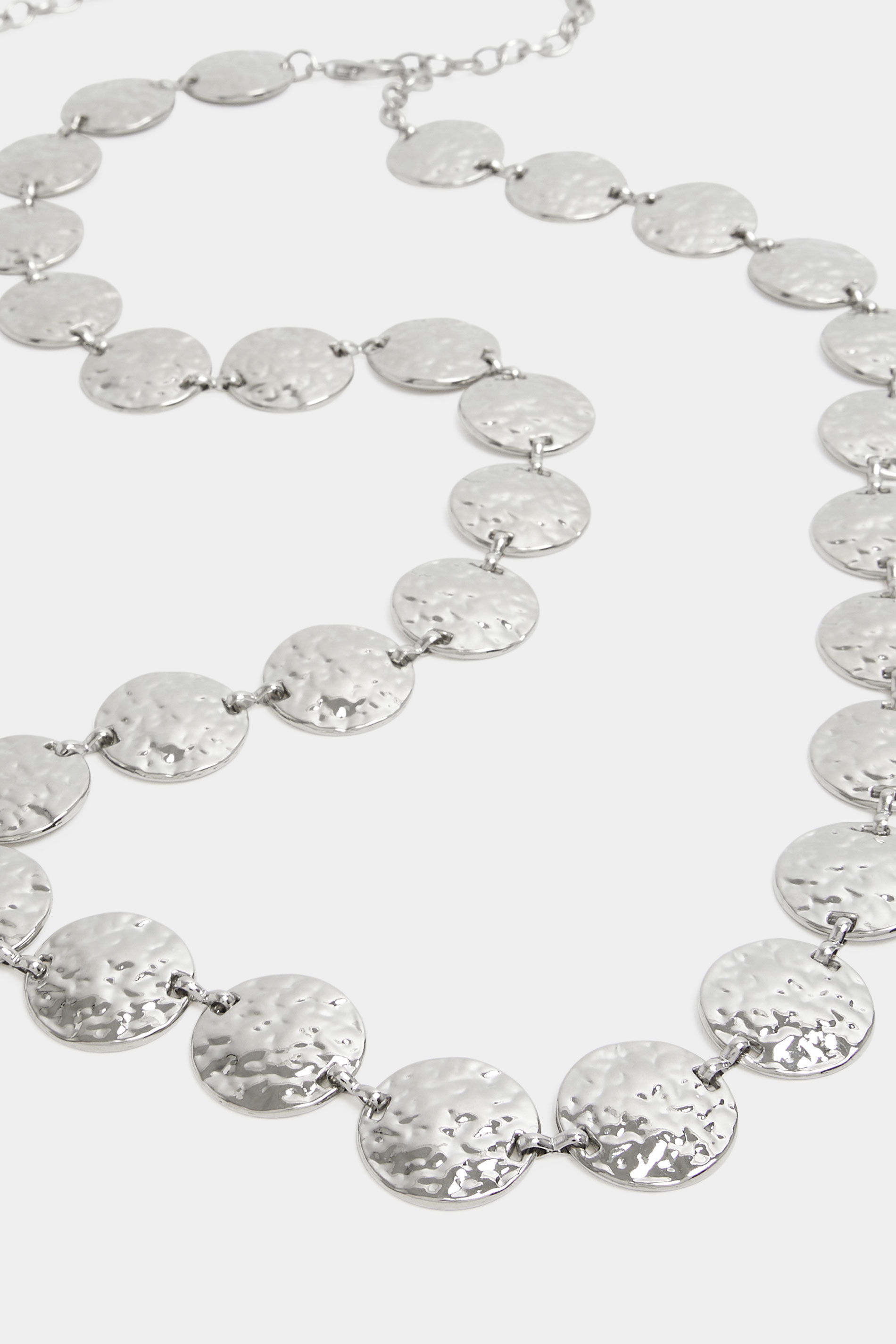 Silver Hammered Disk Belt | Yours Clothing 2