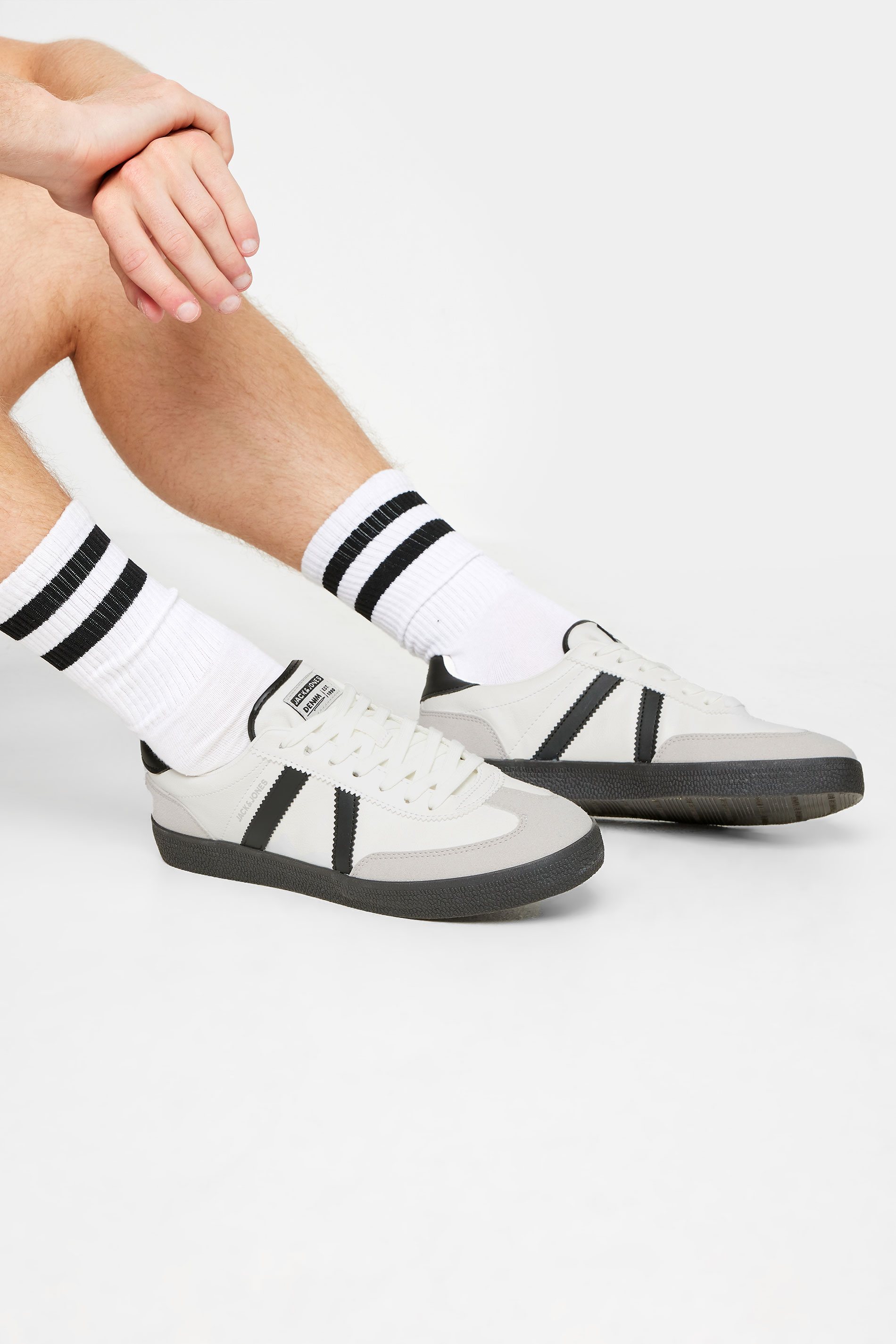 JACK & JONES Bright White PU Trainers | BadRhino 3