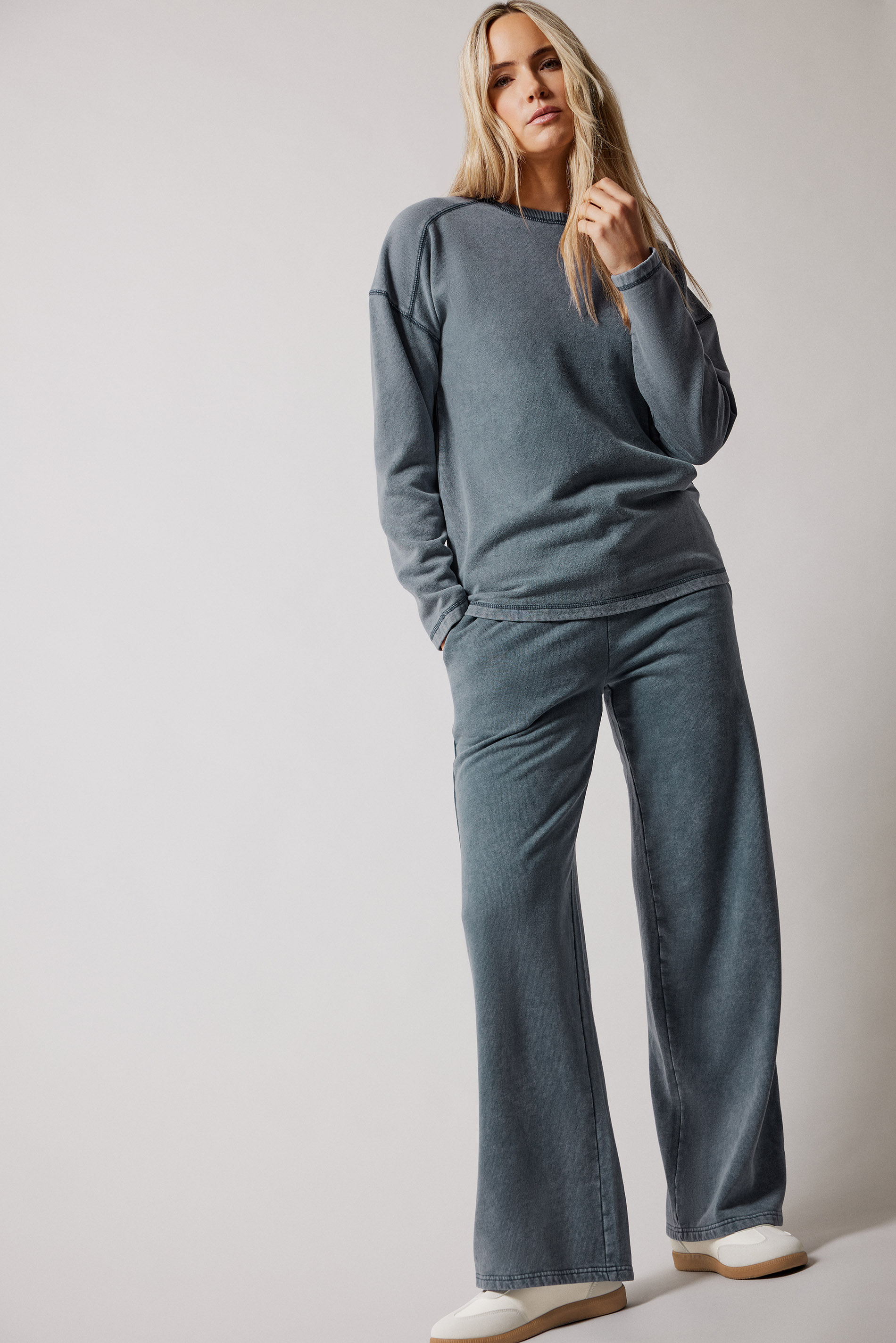 LTS Tall Navy Blue Acid Wash Straight Leg Joggers | Long Tall Sally 3