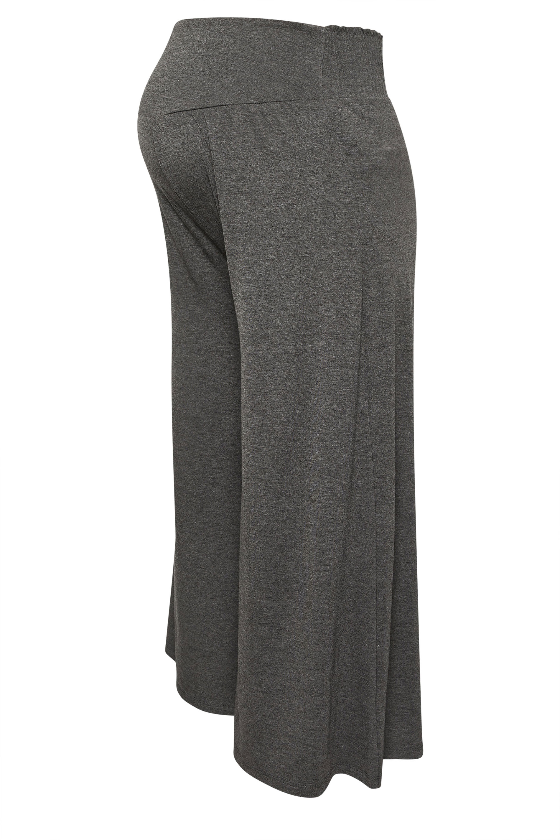 BUMP IT UP MATERNITY Plus Size Charcoal Grey Extra Wide Leg Trousers | Yours Clothing 5