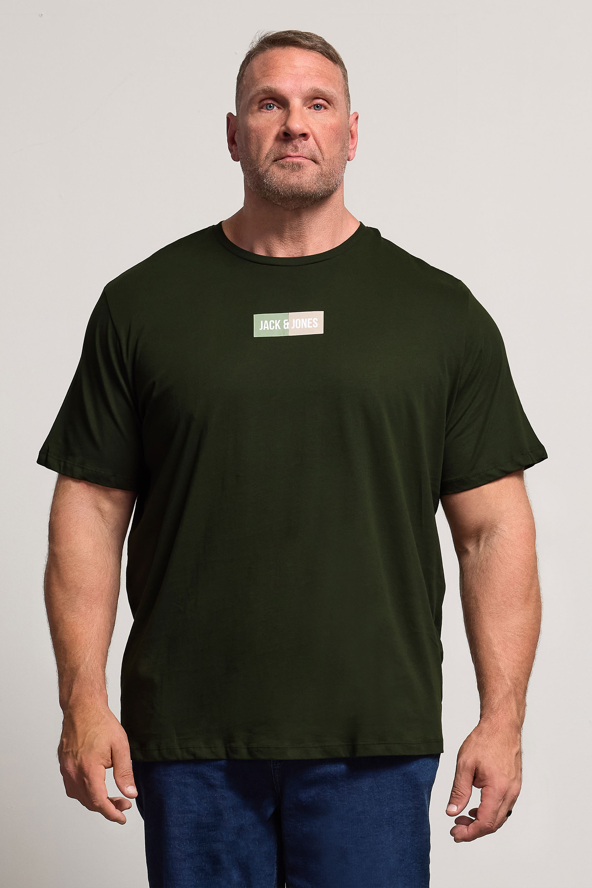 JACK & JONES Big & Tall Duffel Bag Green Pan T-Shirt | BadRhino 3