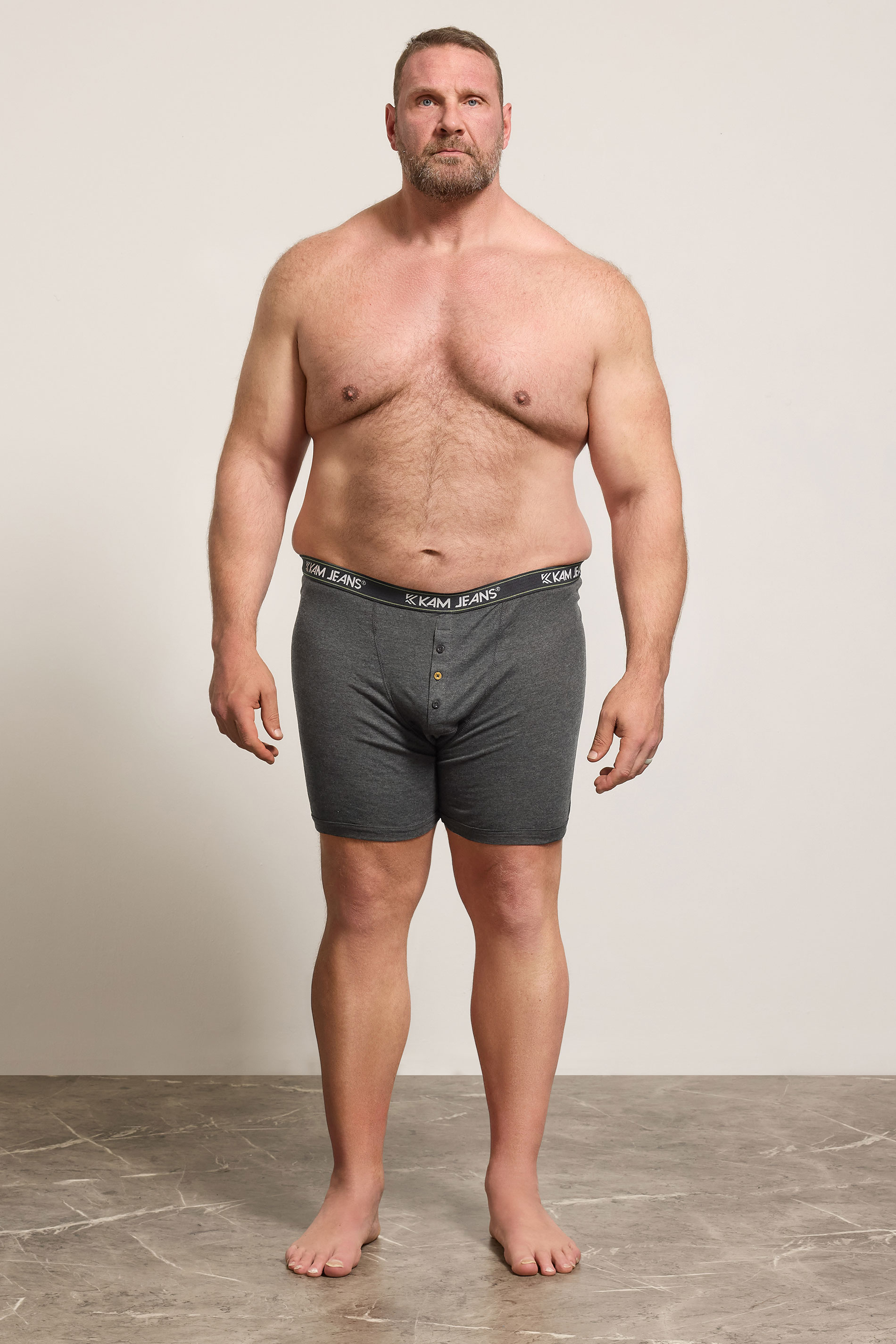 KAM 3 PACK Navy Blue & Grey Assorted Boxers | BadRhino 4