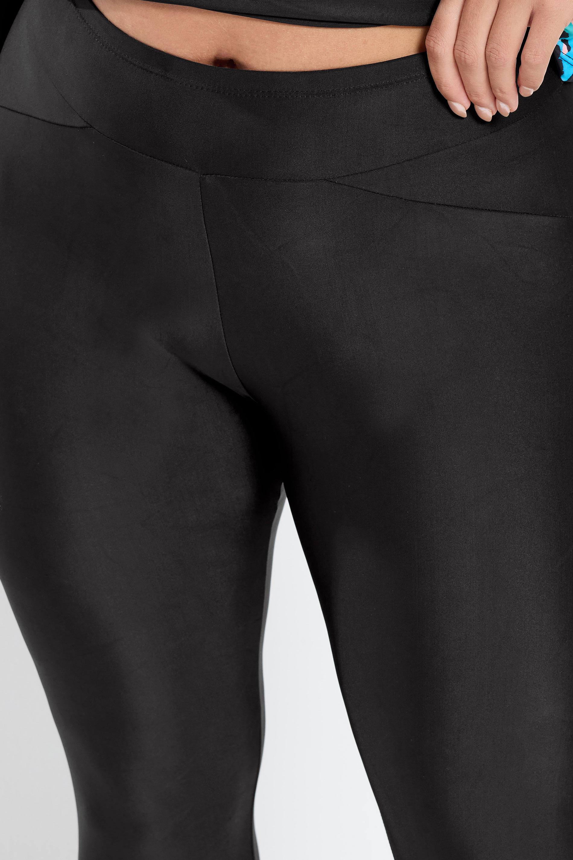 Black Long Swim Leggings | Yours Clothing 4