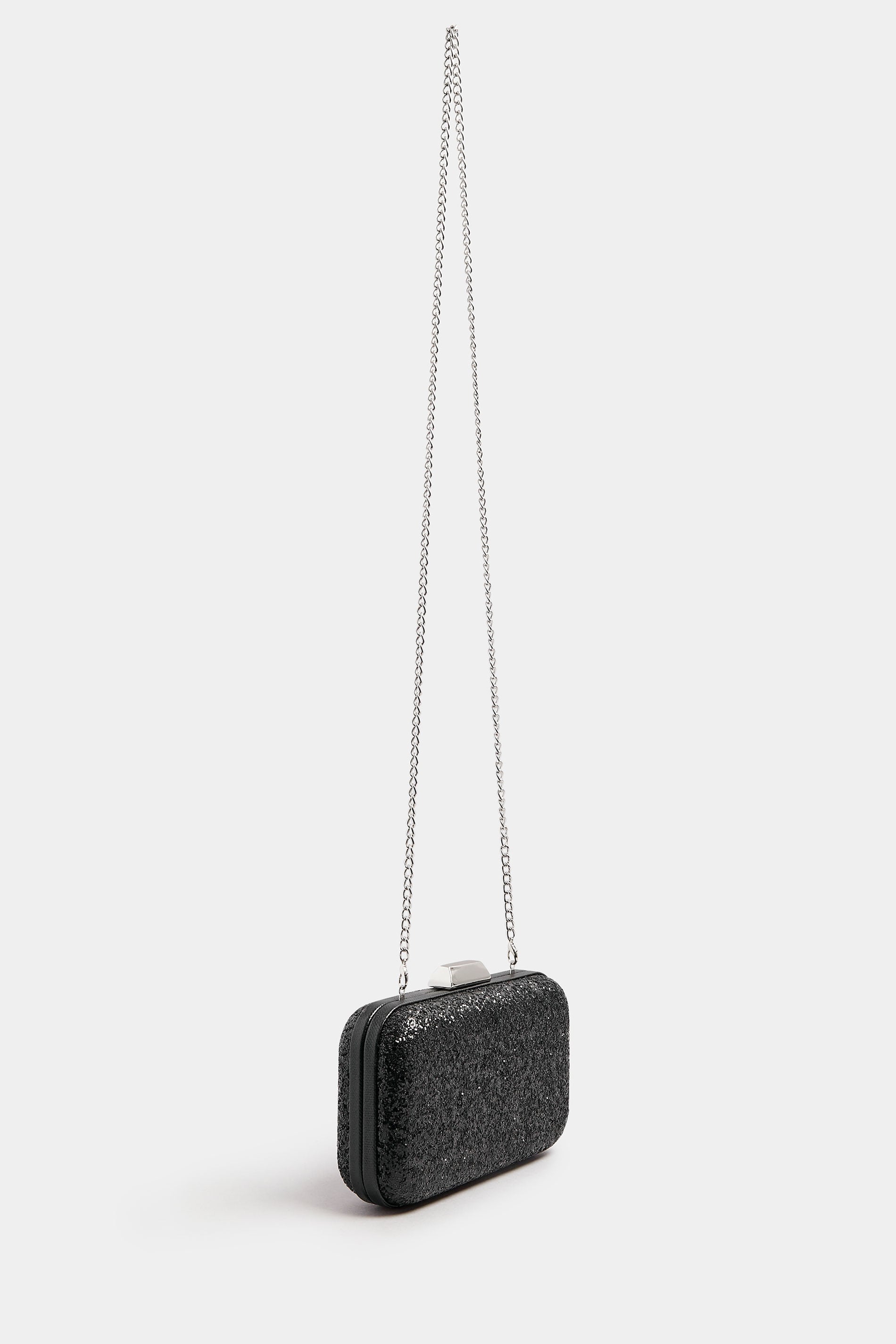 Black Sequin Clutch Bag | Yours Clothing 4