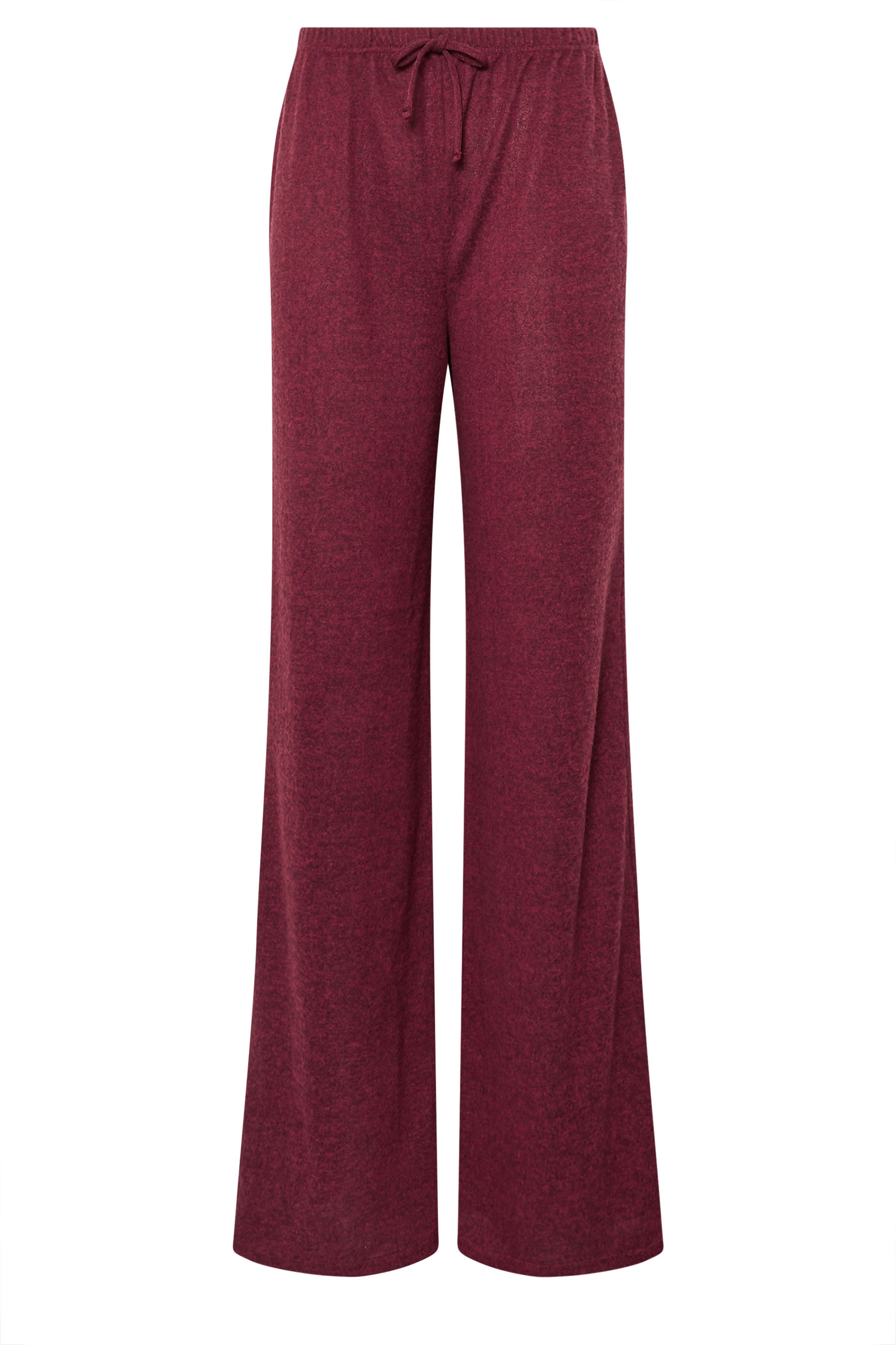 LTS Tall Burgundy Red Drawstring Wide Leg Trousers | Long Tall Sally 5