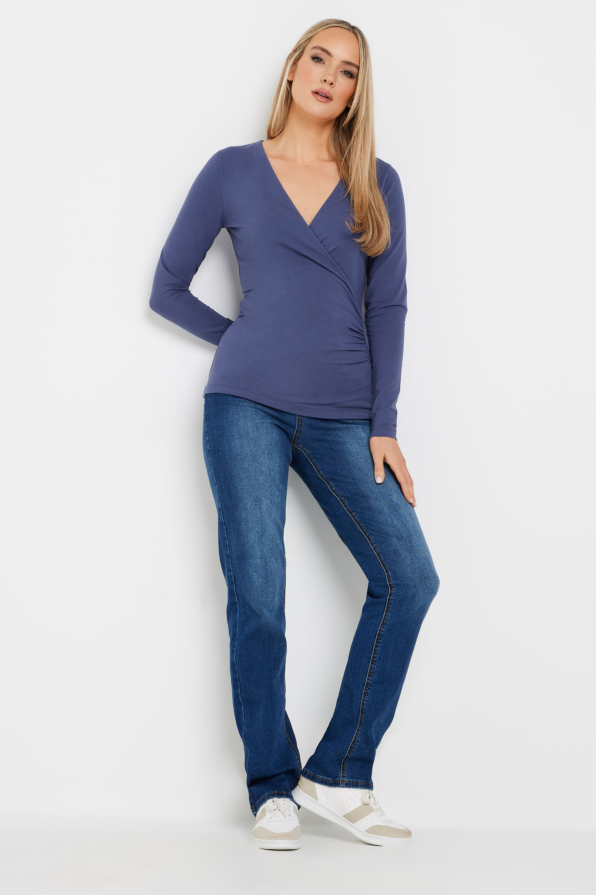 LTS Tall 2 PACK Navy Blue & Grey Wrap Tops | Long Tall Sally 2