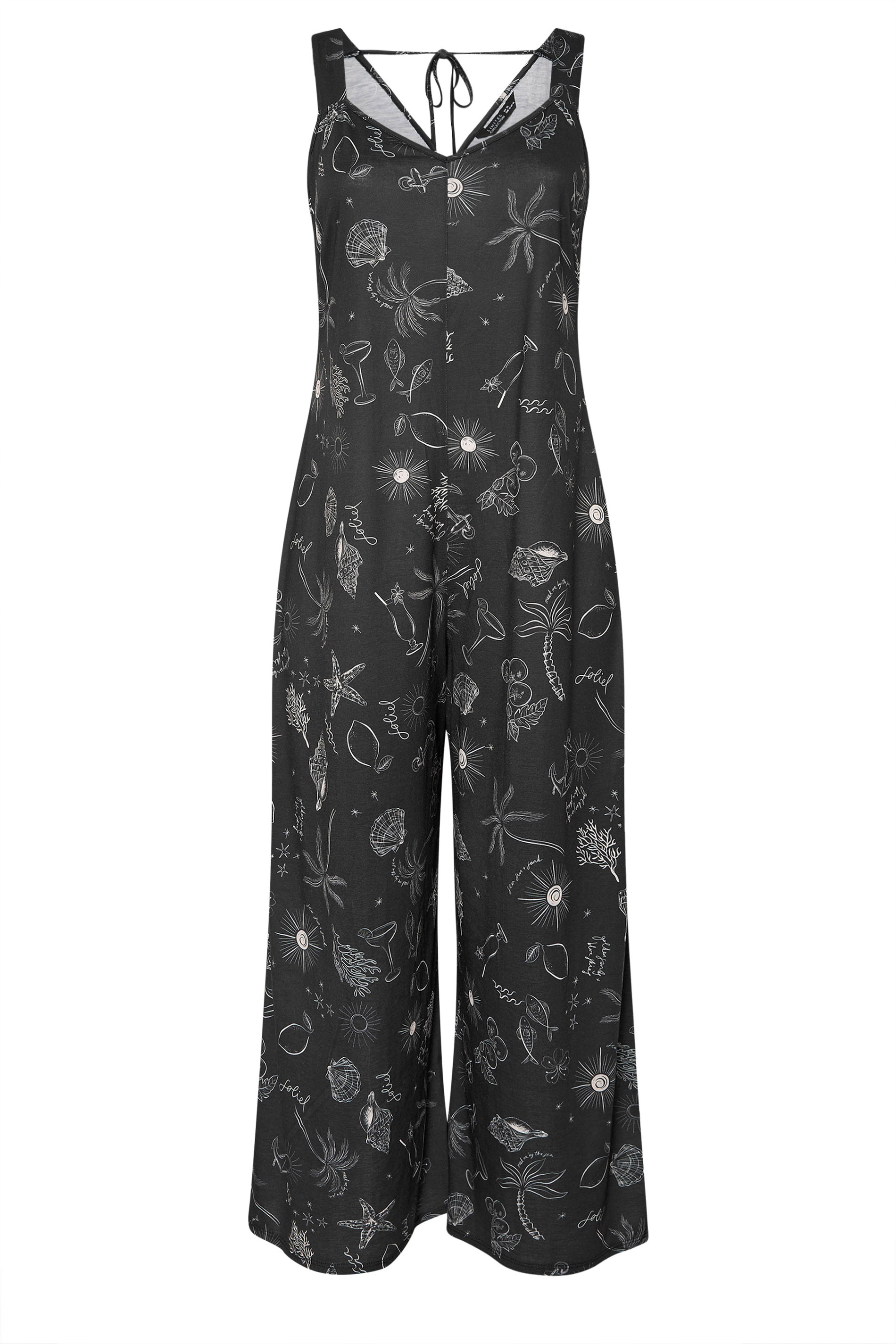 LIMITED COLLECTION Plus Size Black Summer Print Jumpsuit | Yours Clothing 5