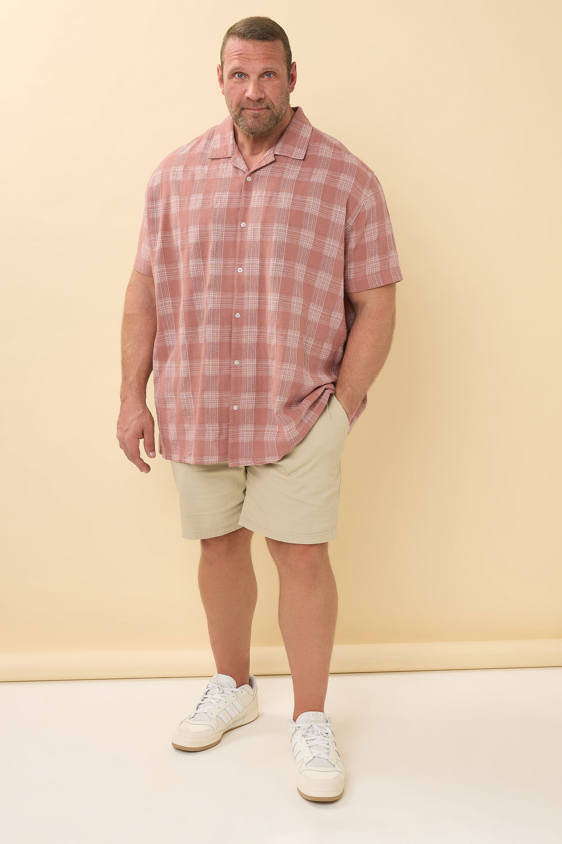 BadRhino Big & Tall Pink Textured Check Print Shirt | BadRhino 2