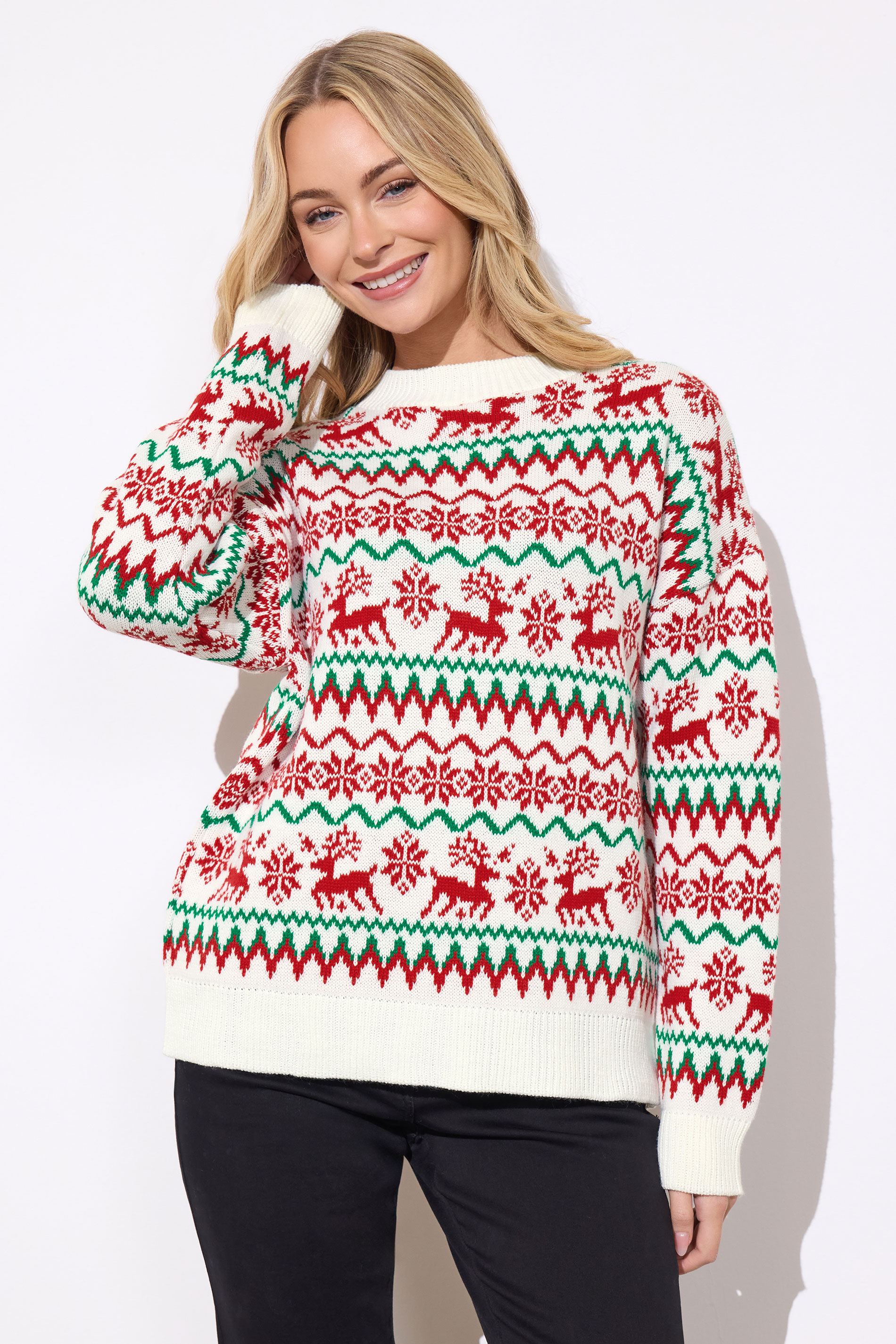 M&Co Red Reindeer Novelty Christmas Jumper | M&Co 3