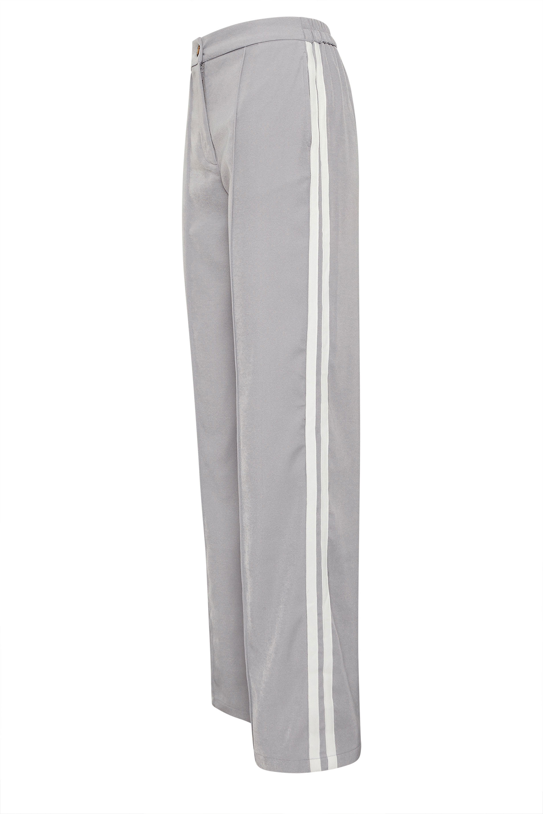 LTS Tall Women's Light Grey Side Stripe Wide Leg Trousers | Long Tall Sally 6