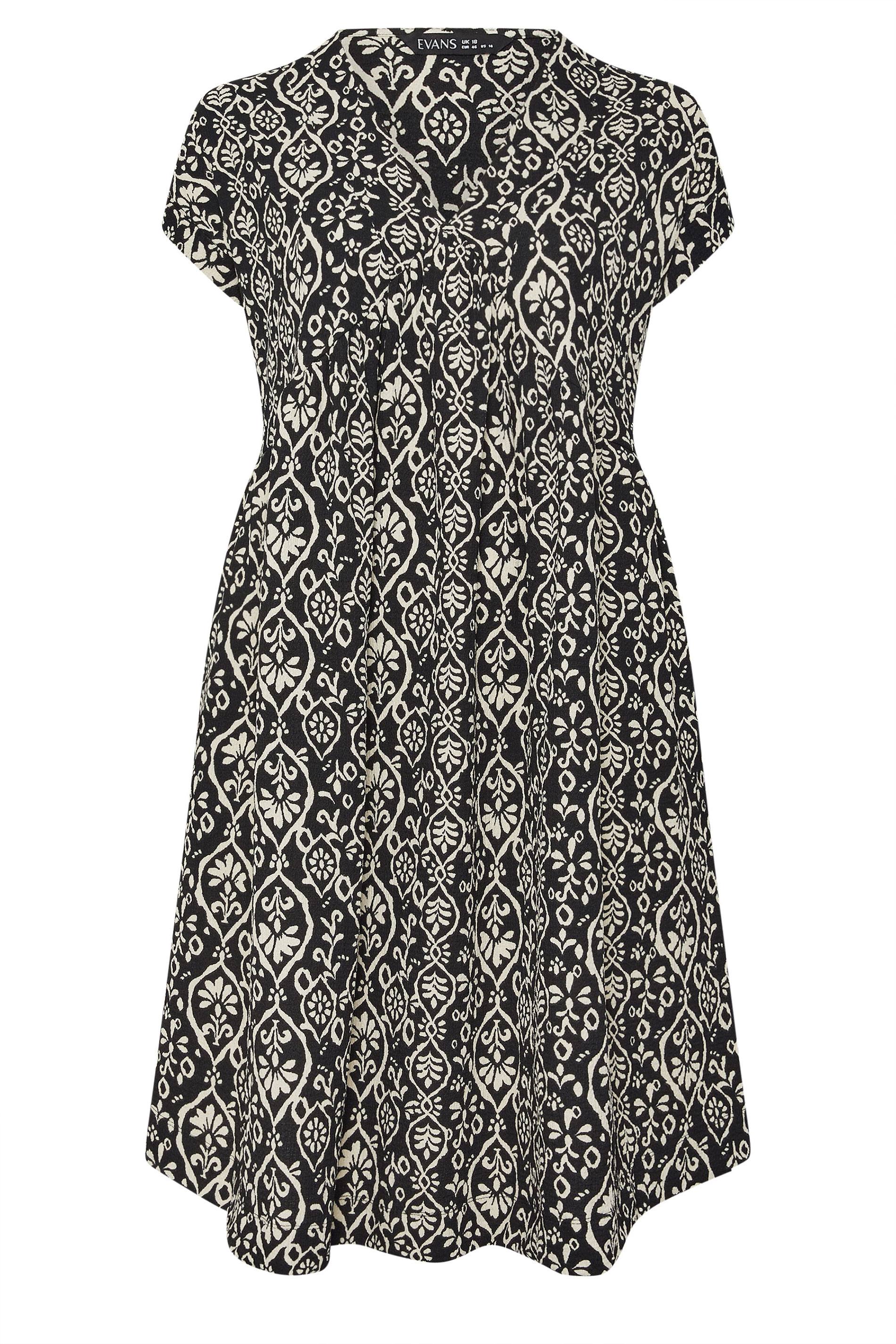 EVANS Curve Black Ikat Mini Dress 5