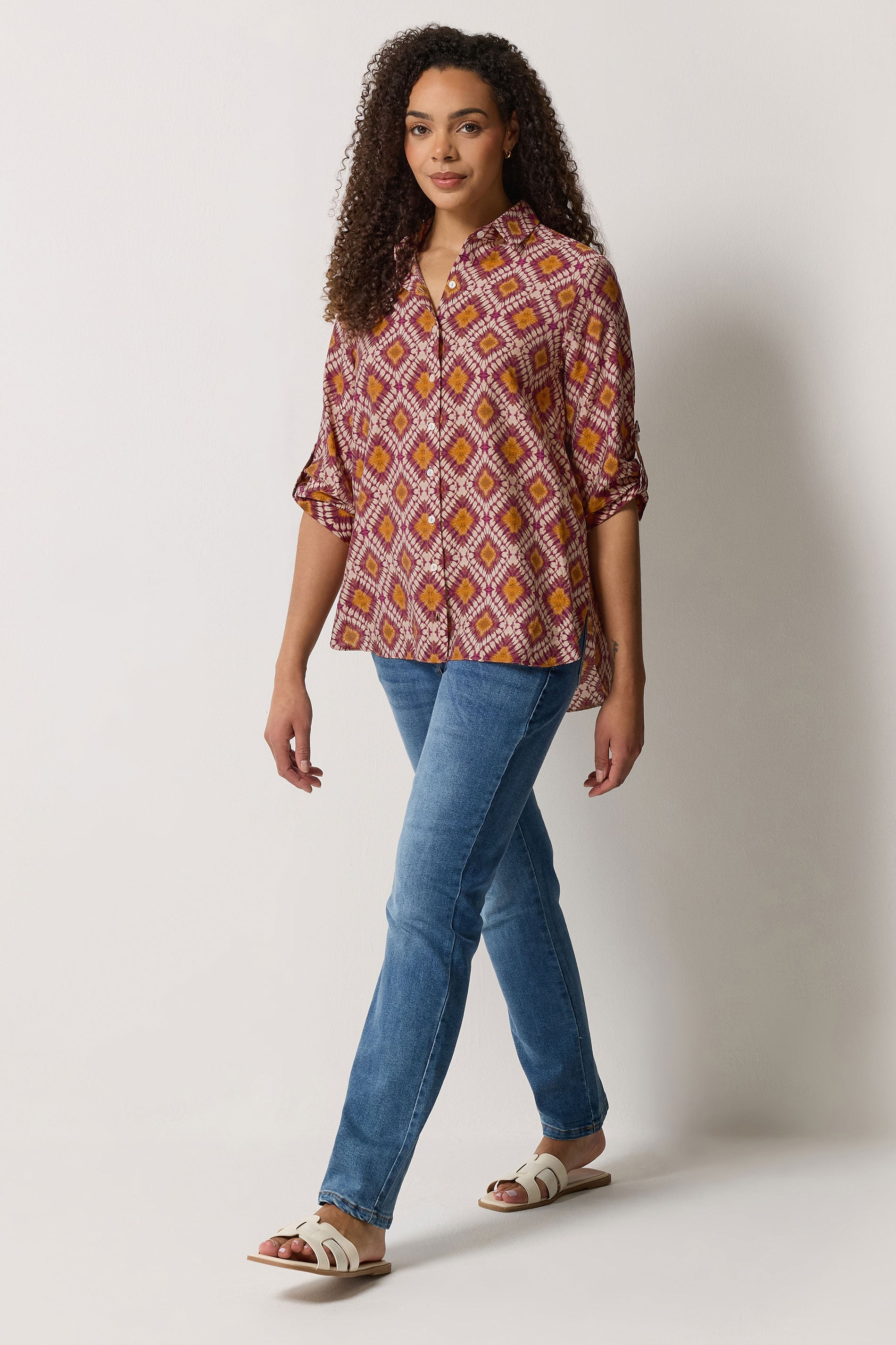 M&Co Orange Abstract Print Shirt | M&Co 1