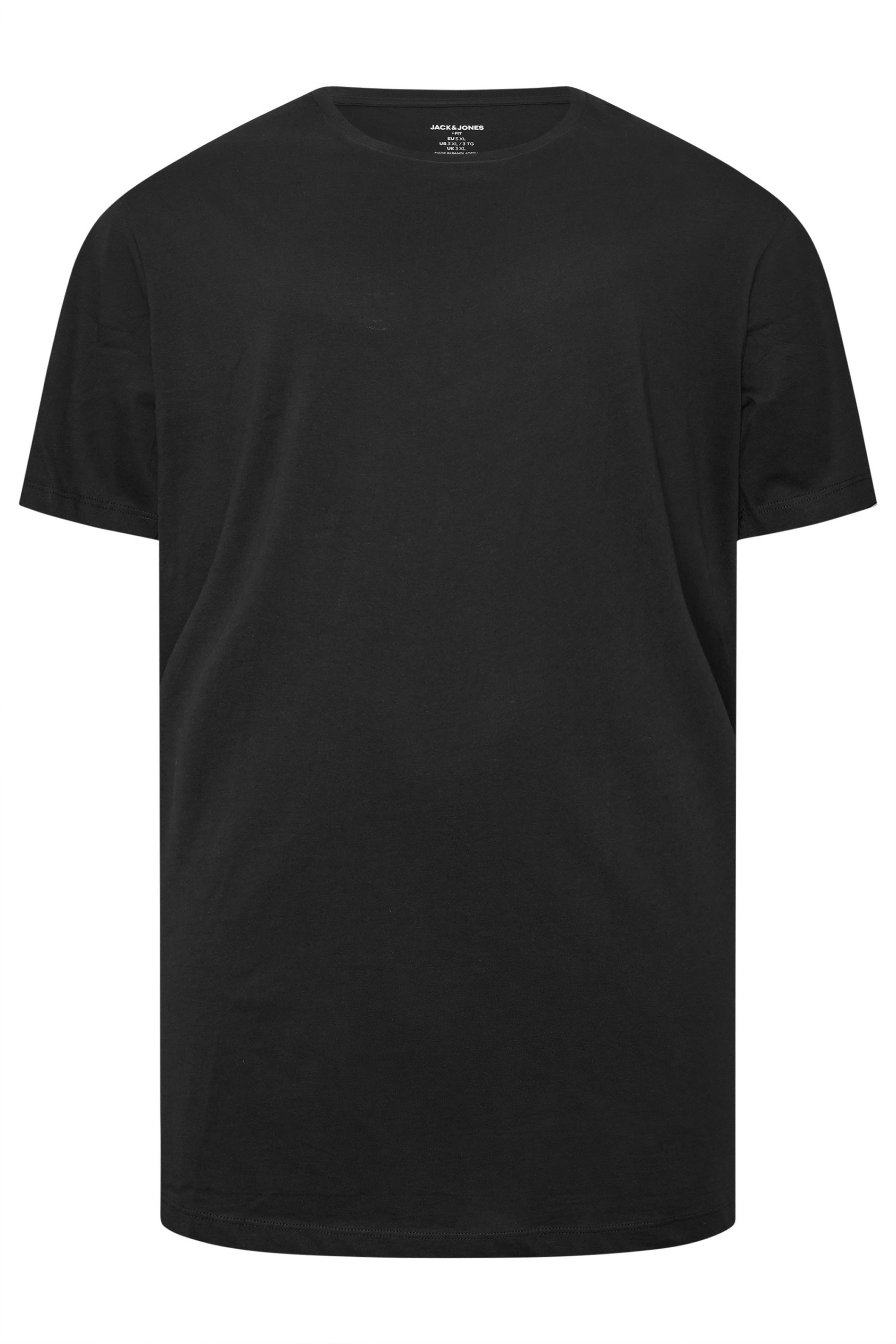JACK & JONES Big & Tall 2 Pack White & Black Graphic T-Shirts | BadRhino 6