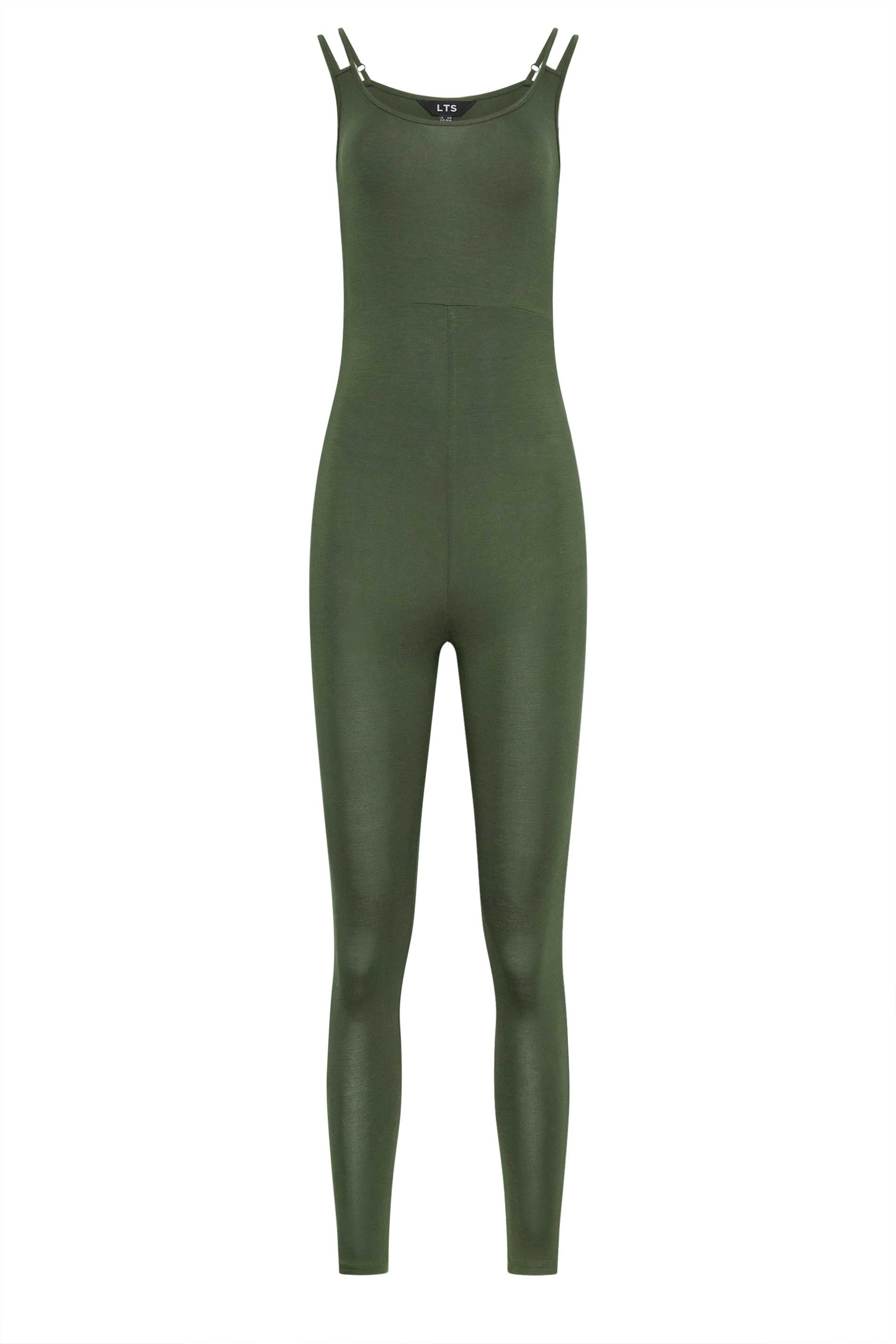 LTS Tall Women's Maternity Khaki Green Sleeveless Unitard Jumpsuit | Long Tall Sally 5