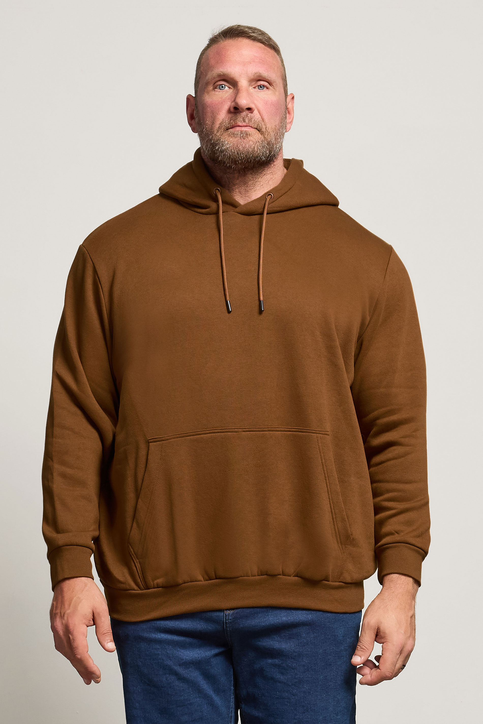 JACK & JONES Big & Tall Monks Robe Brown Hoodie | BadRhino 3