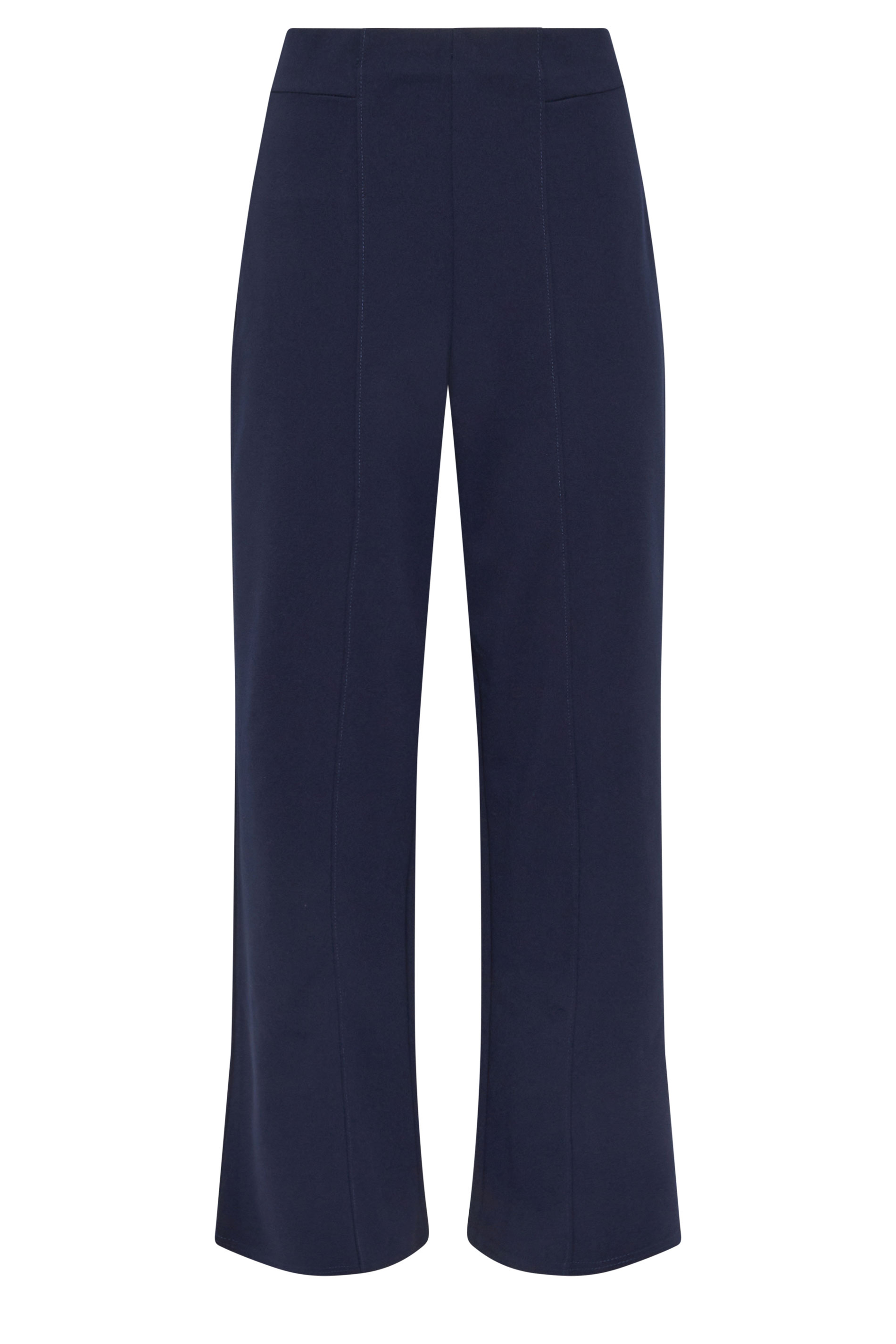 STAR Navy Blue Seam Detail Wide Leg Trousers | StarByJM 5