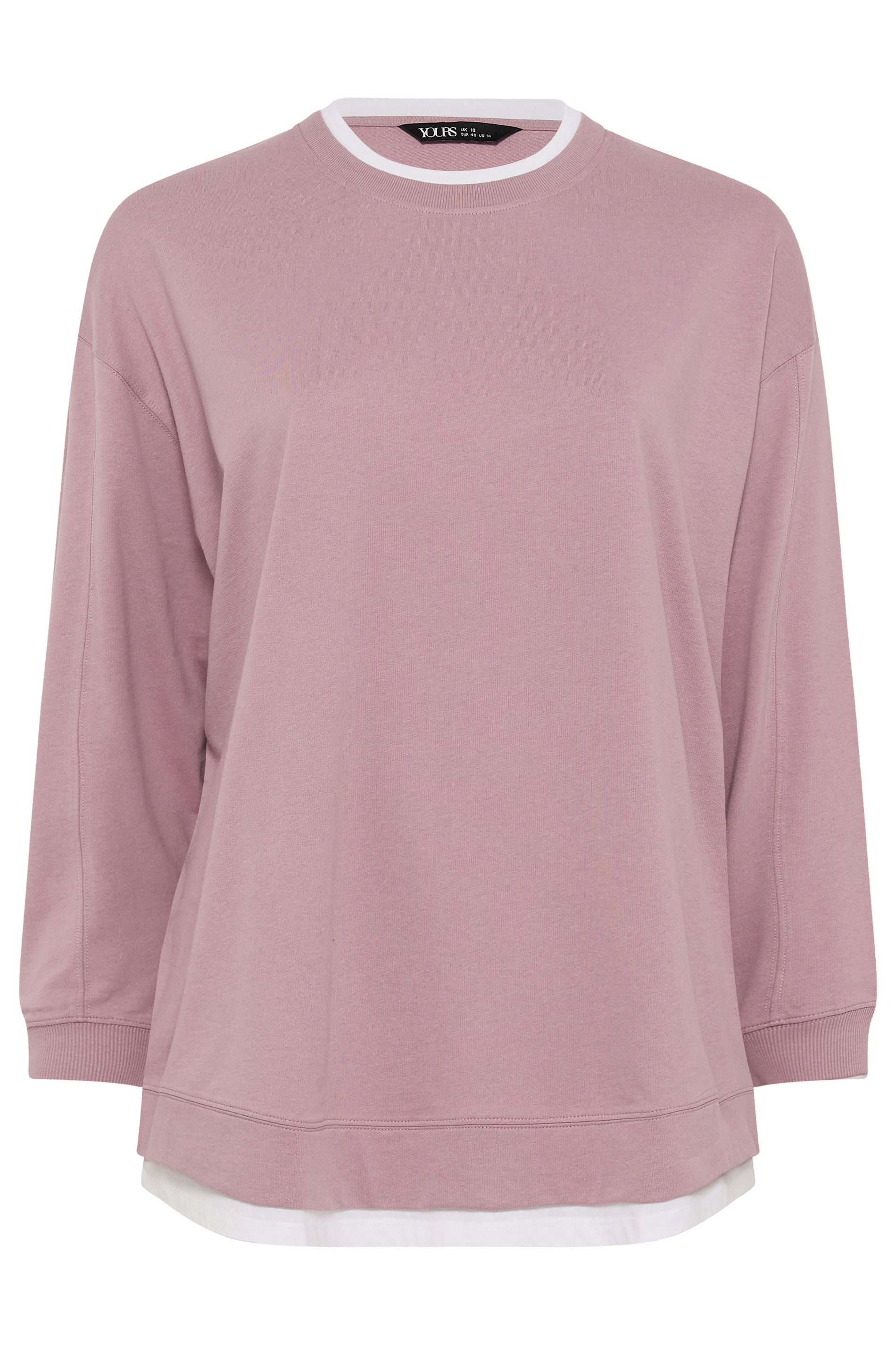 YOURS Plus Size Pink 2-In-1 Sweatshirt | Yours Clothing 5