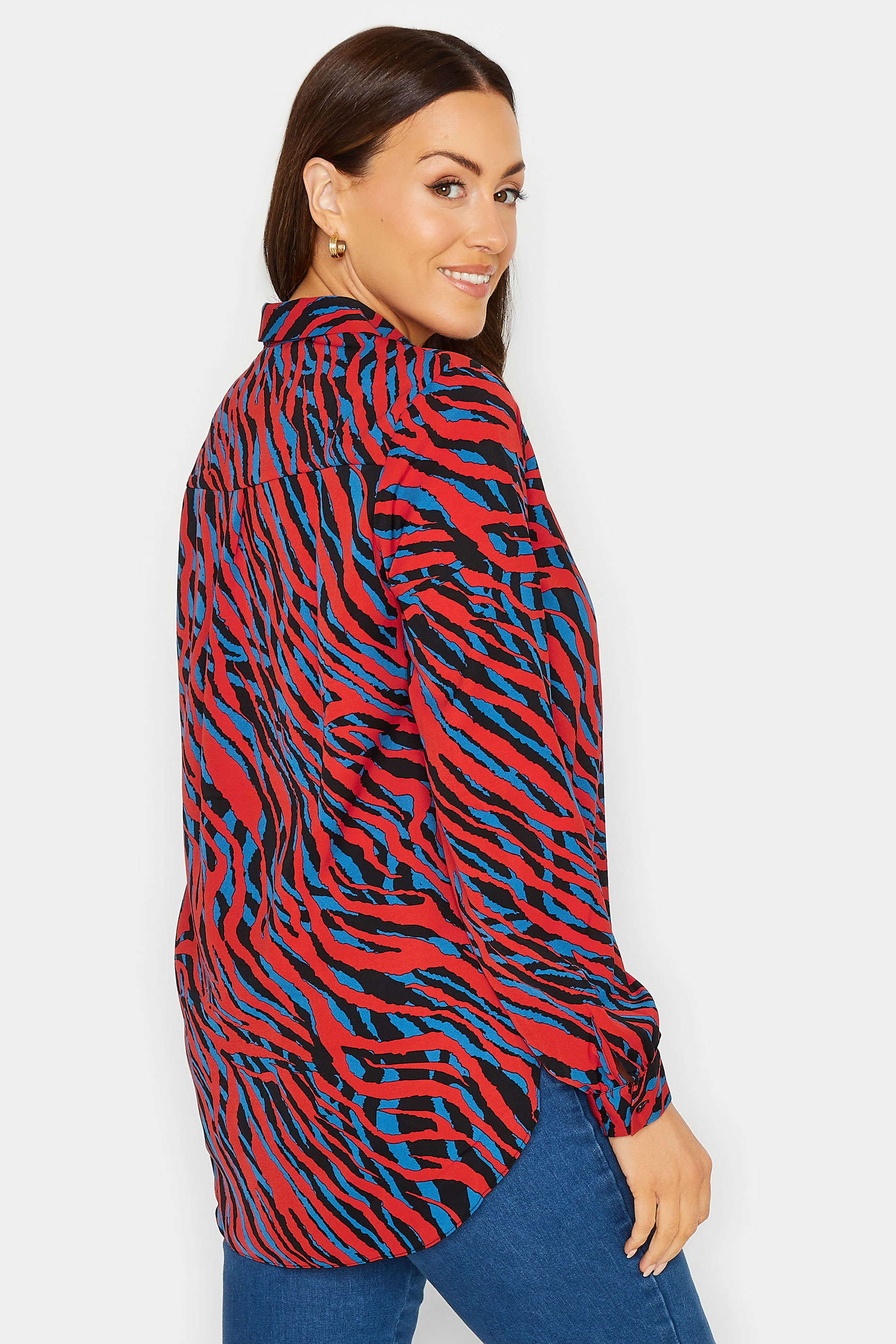 M&Co Red Zebra Print Long Sleeve Shirt | M&Co 3