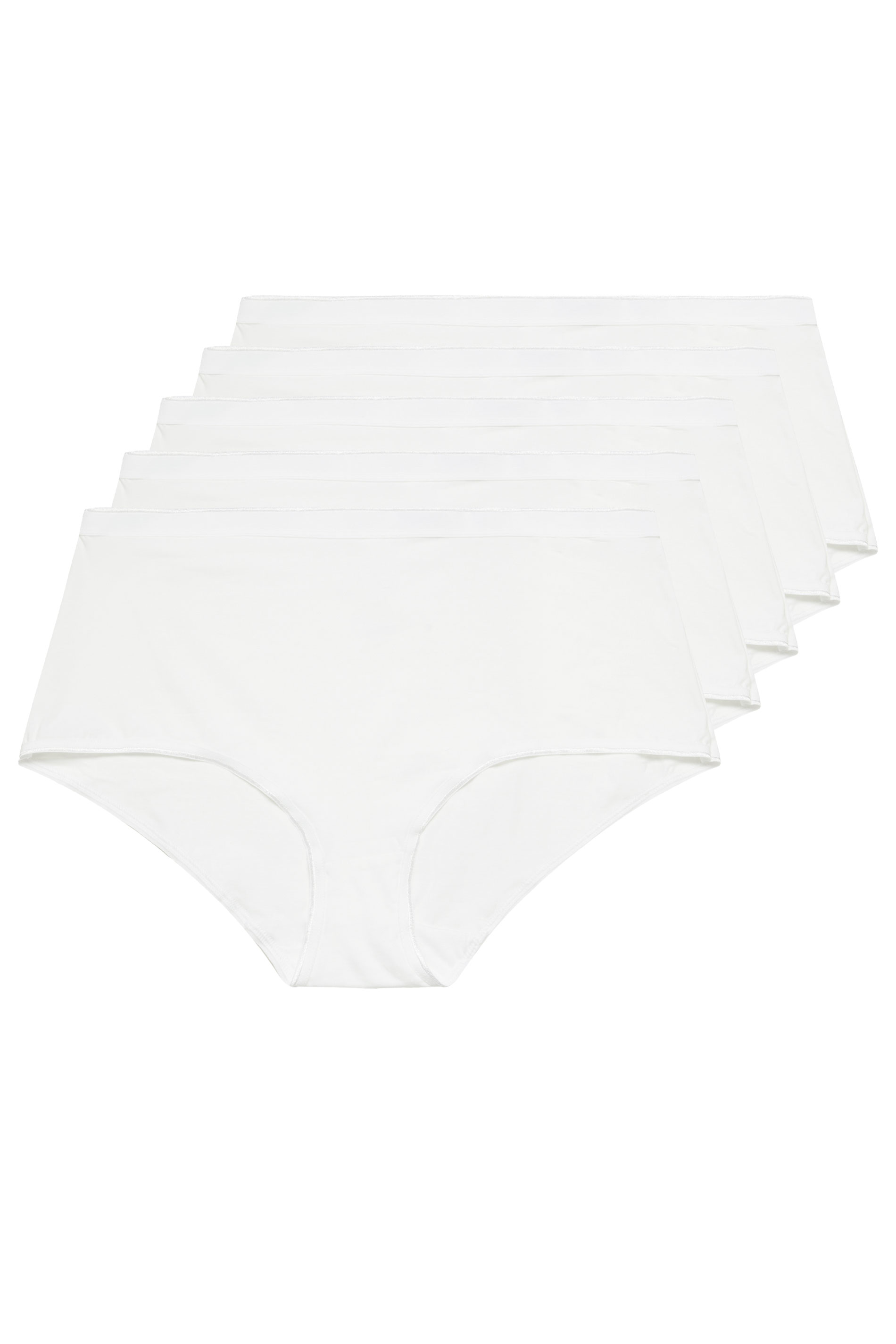YOURSET 5 PACK Plus Size White Stretch Full Briefs | Yours Clothing  3