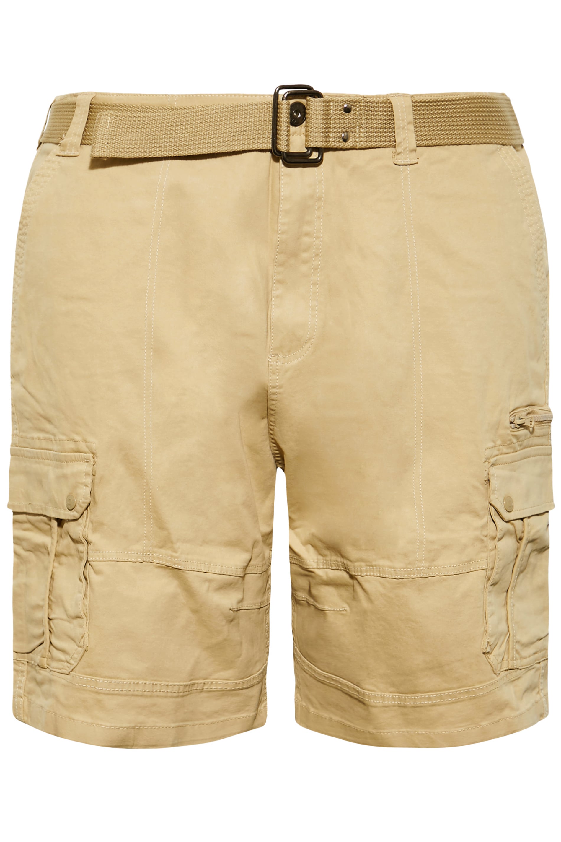 KAM Beige Brown Canvas Cargo Shorts | BadRhino 4