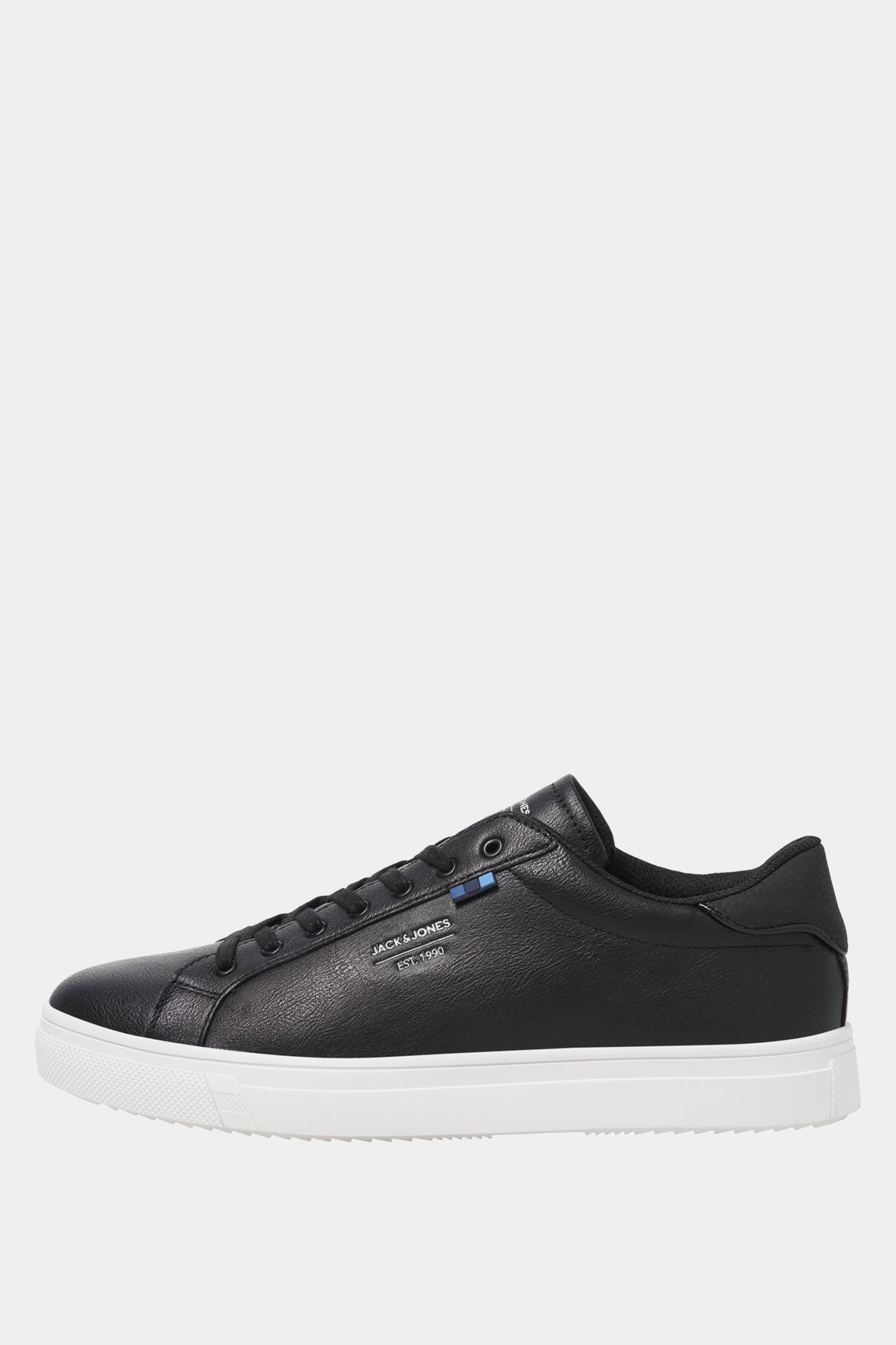 JACK & JONES Big & Tall Dark Grey PU Lace Up Trainers | BadRhino 2